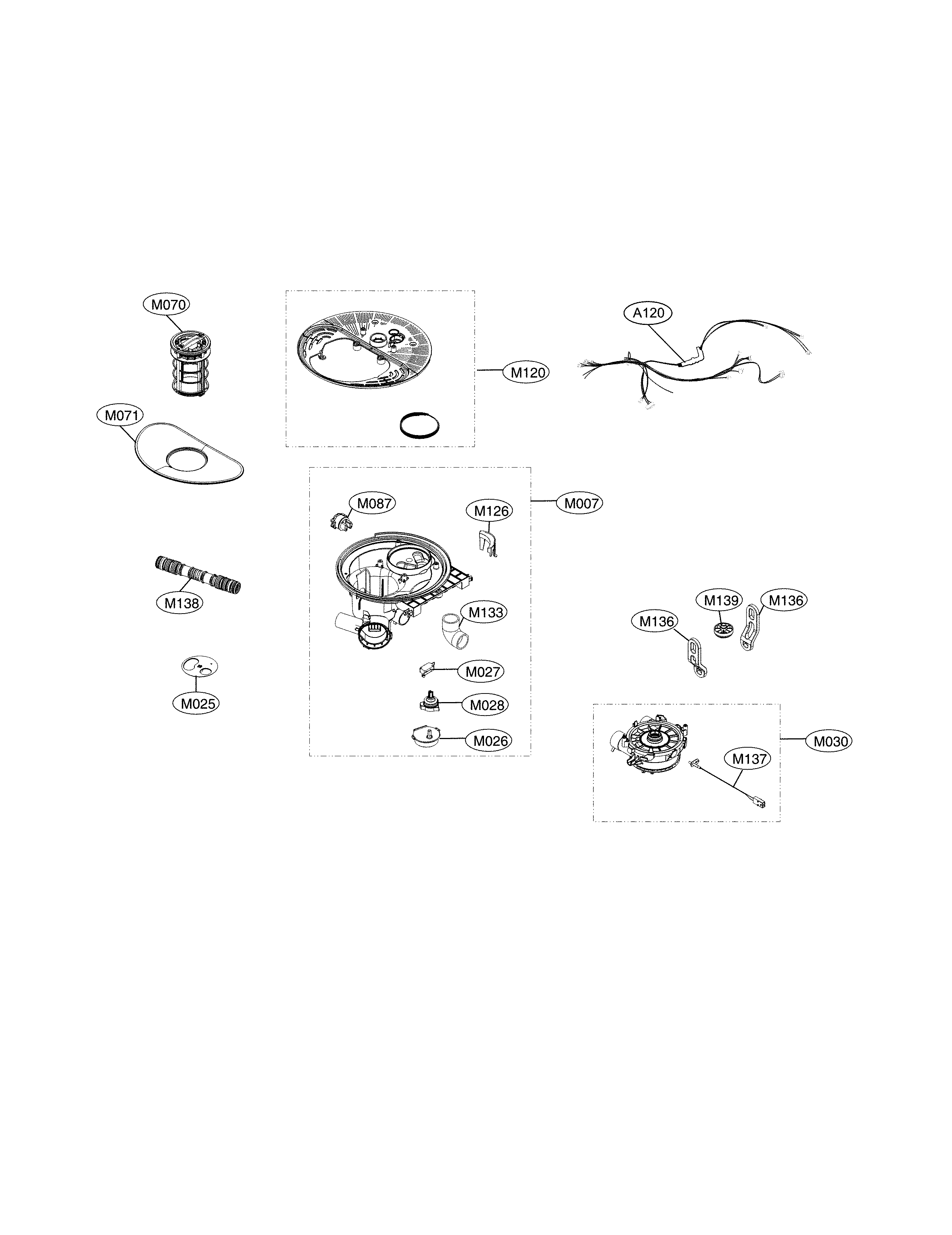 LG LDF5545ST/00 sump parts diagram