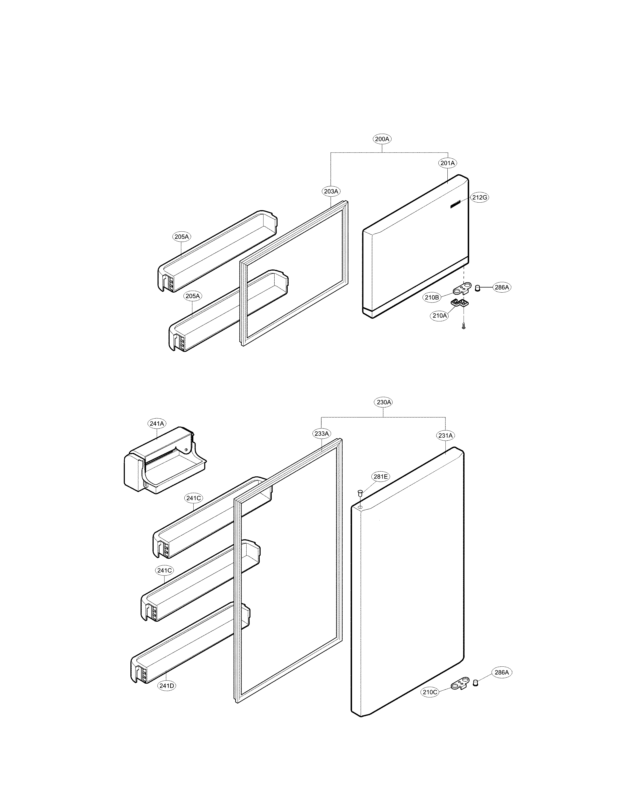 LG LTCS24223S/00 door parts diagram