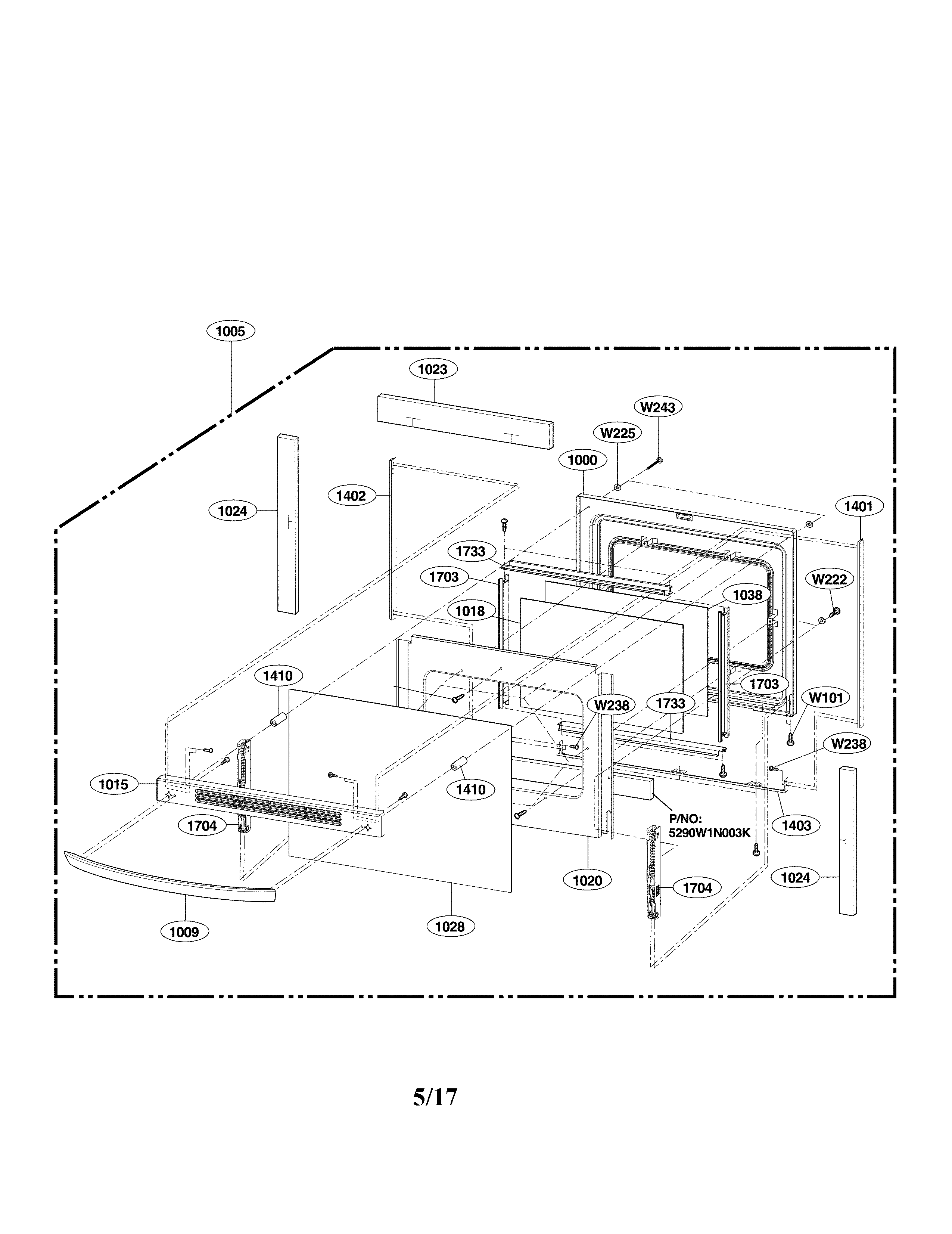 LG LSB5682SS/00 door parts diagram