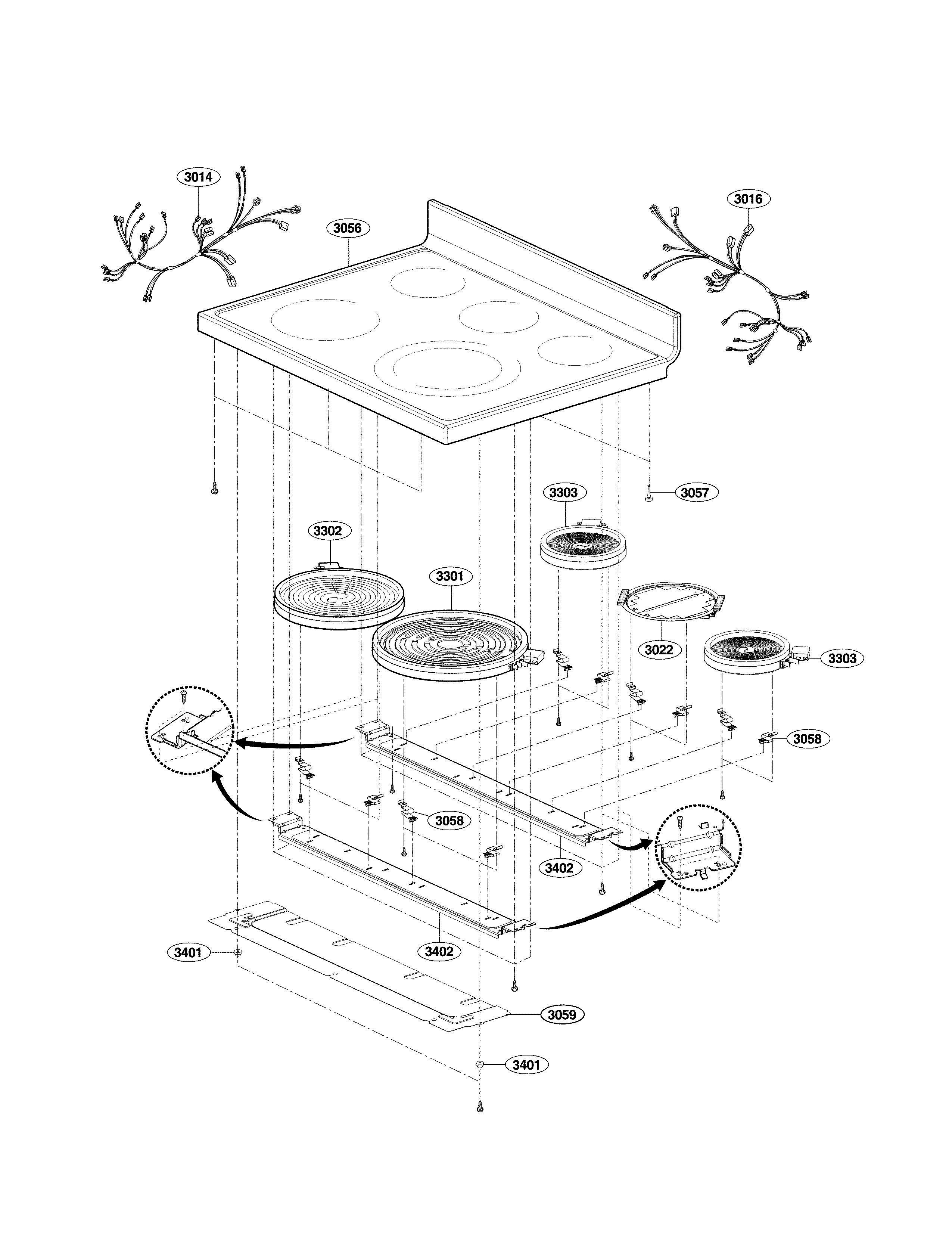 LG LSB5682SS/00 cooktop parts diagram