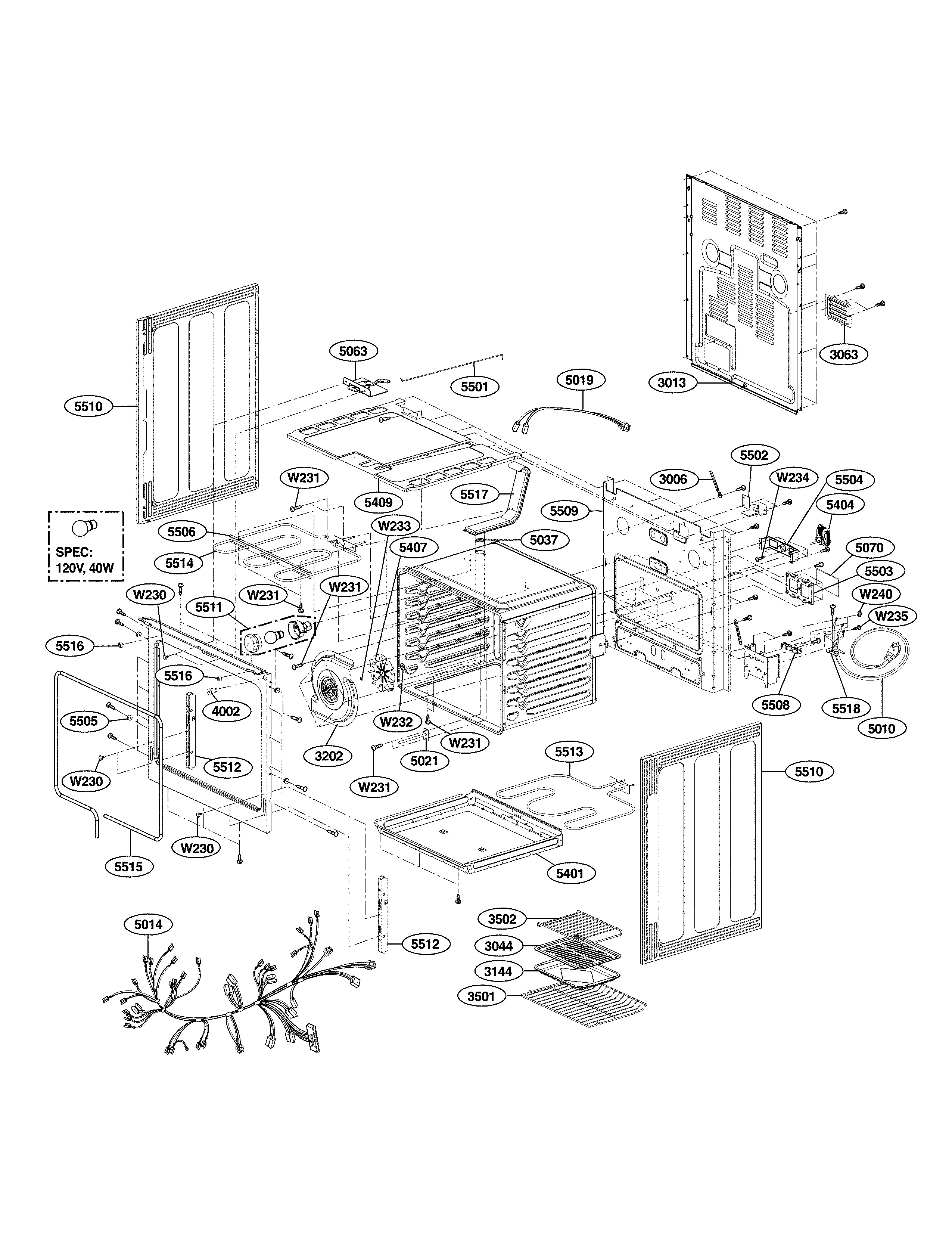 LG LSB5682SS/00 cavity parts diagram