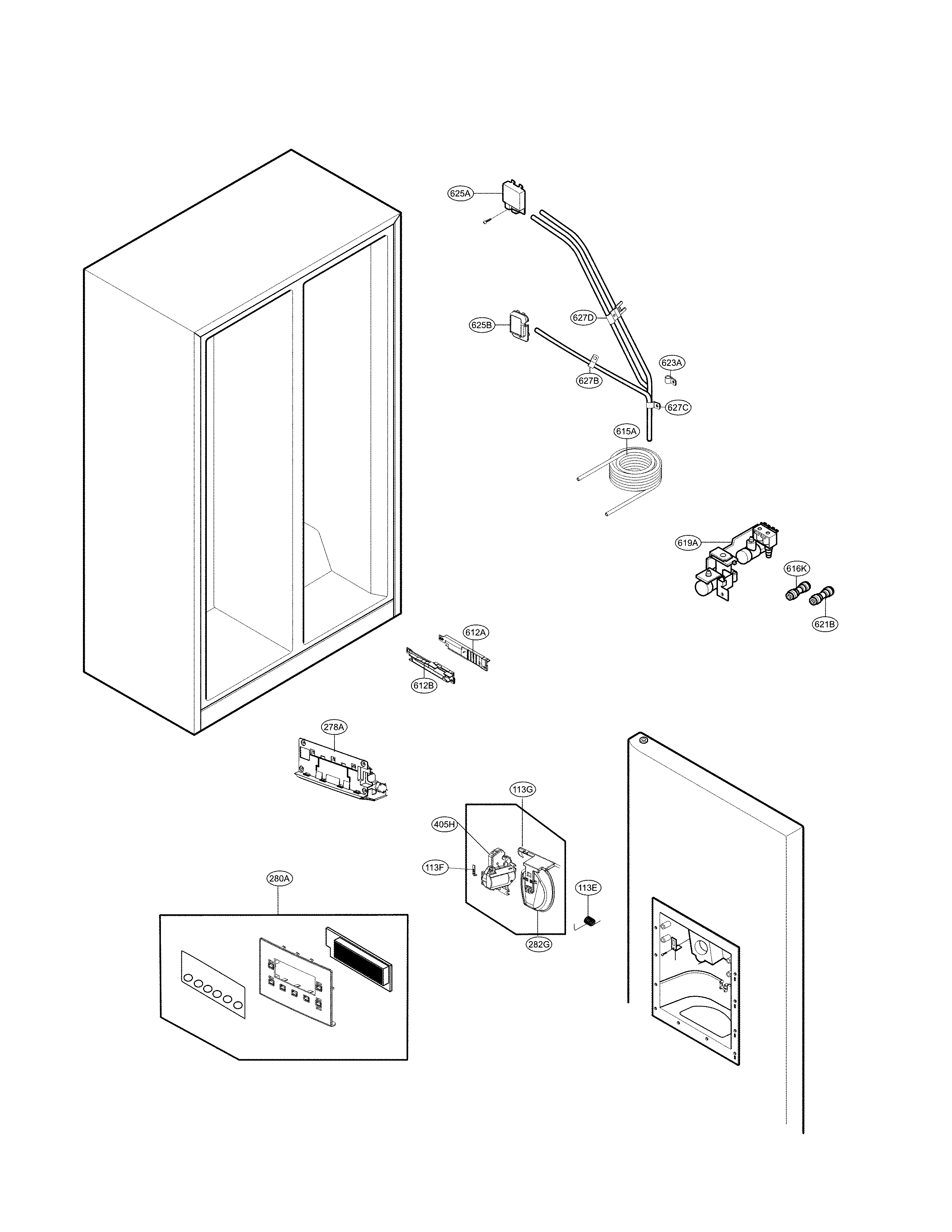Kenmore Elite 79551829411 ice and water parts diagram
