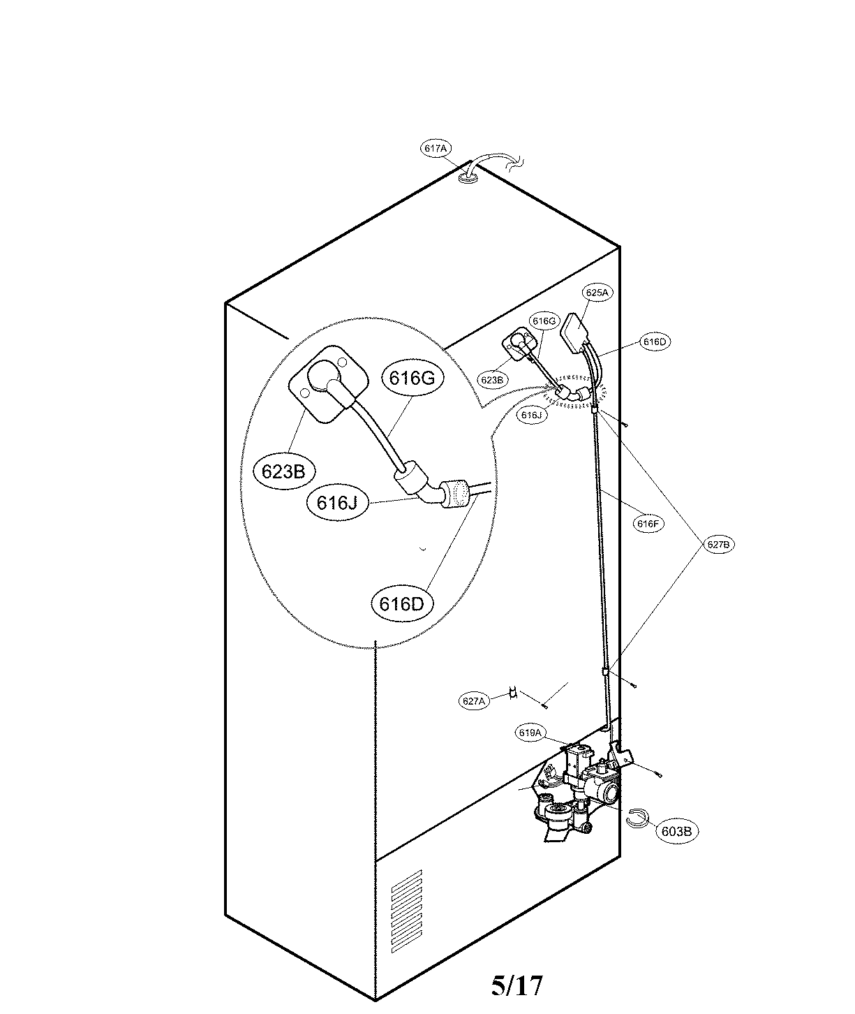 Kenmore 79570322311 valve and water parts diagram
