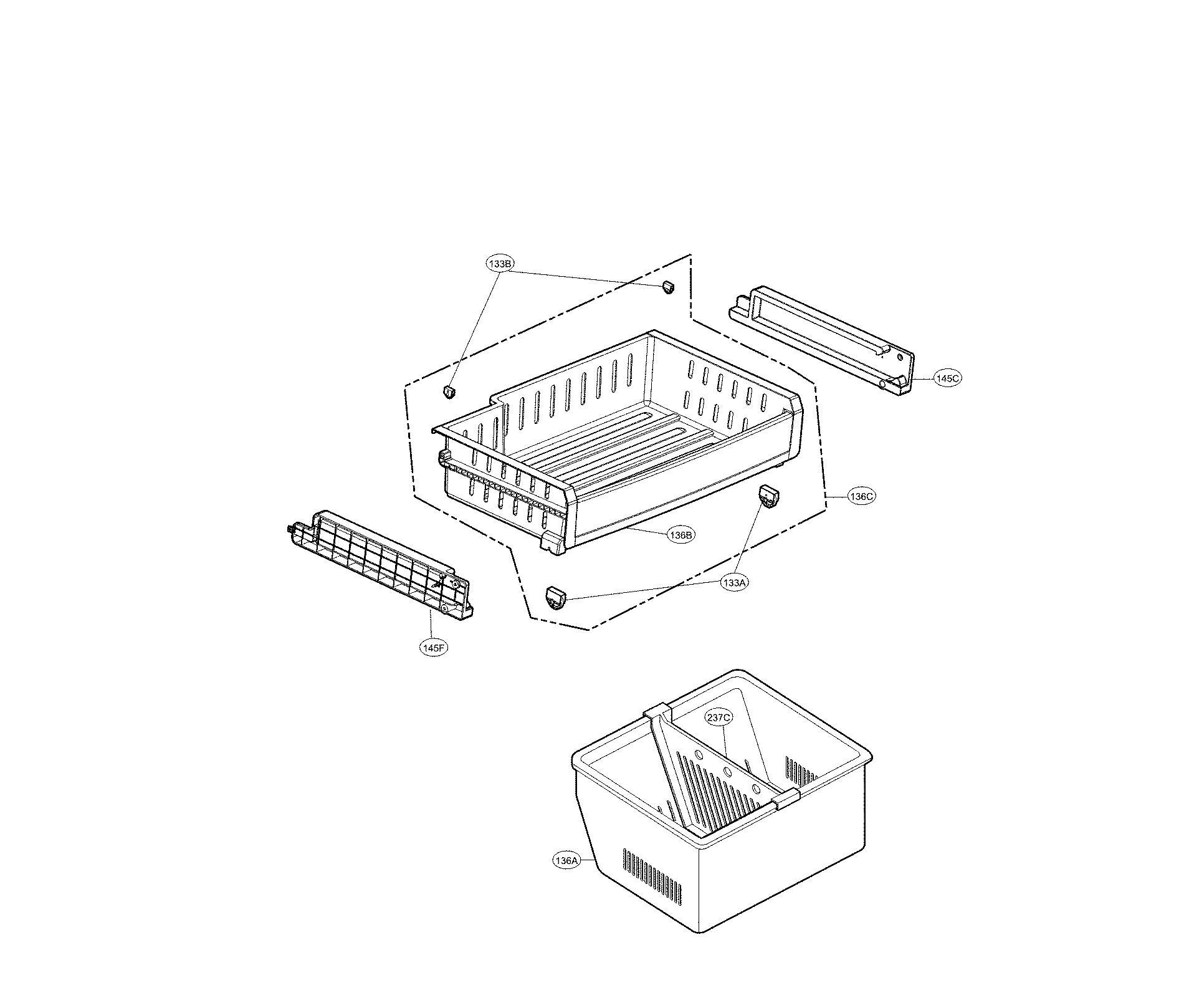 Kenmore 79570322311 freezer parts diagram