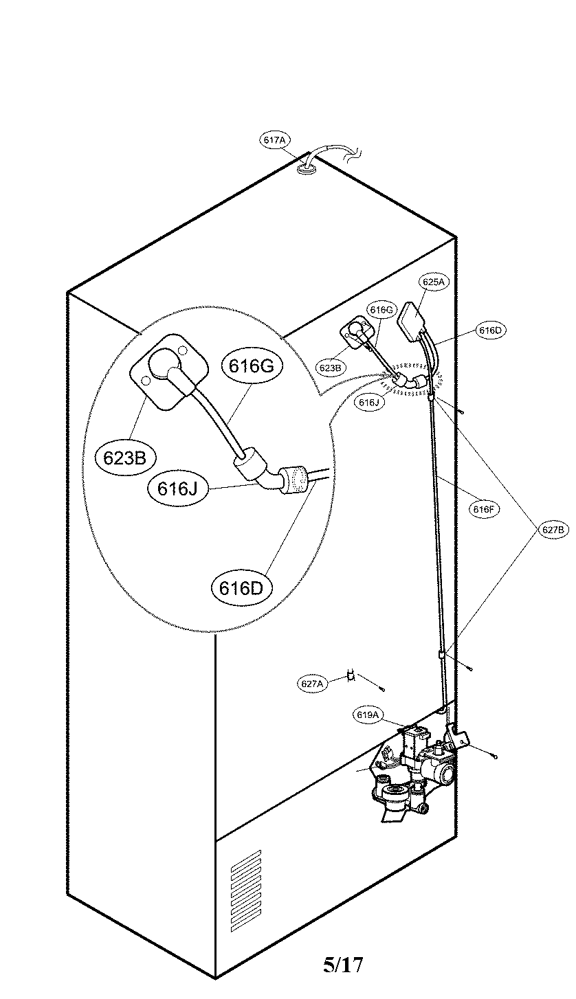 Kenmore 79572493611 valve and water parts diagram