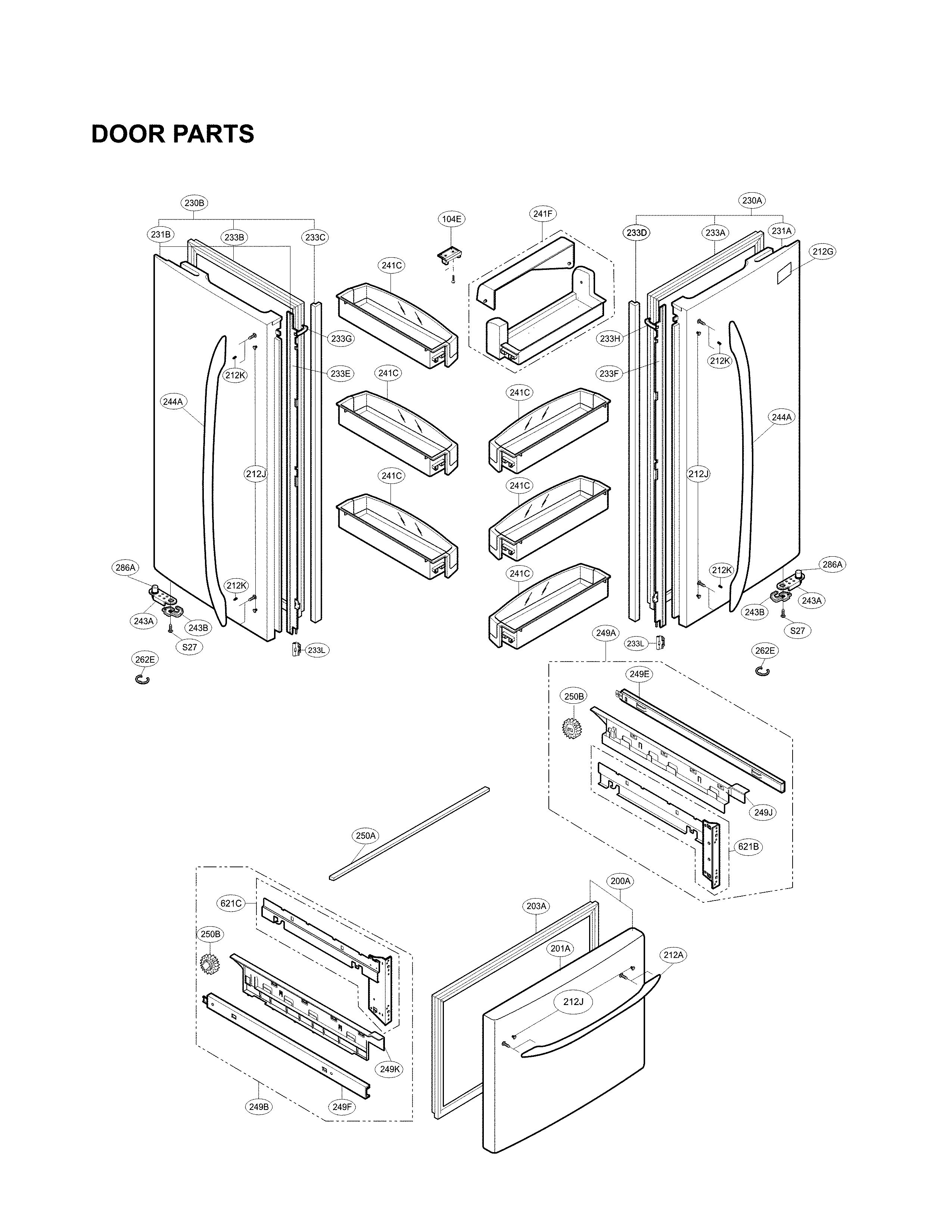LG LFC23760ST/04 door parts diagram