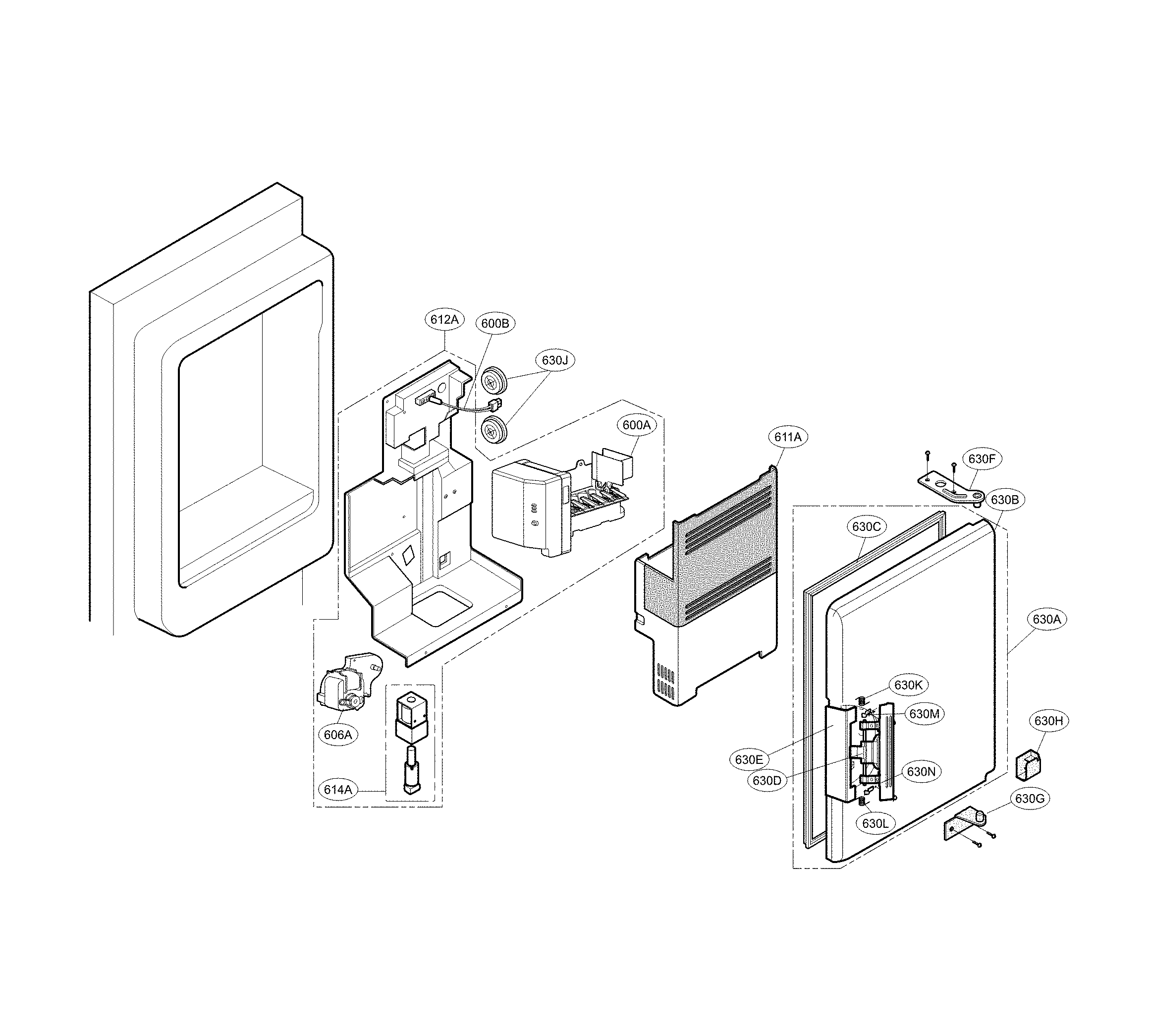 LG LMX25964ST/01 ice maker parts diagram