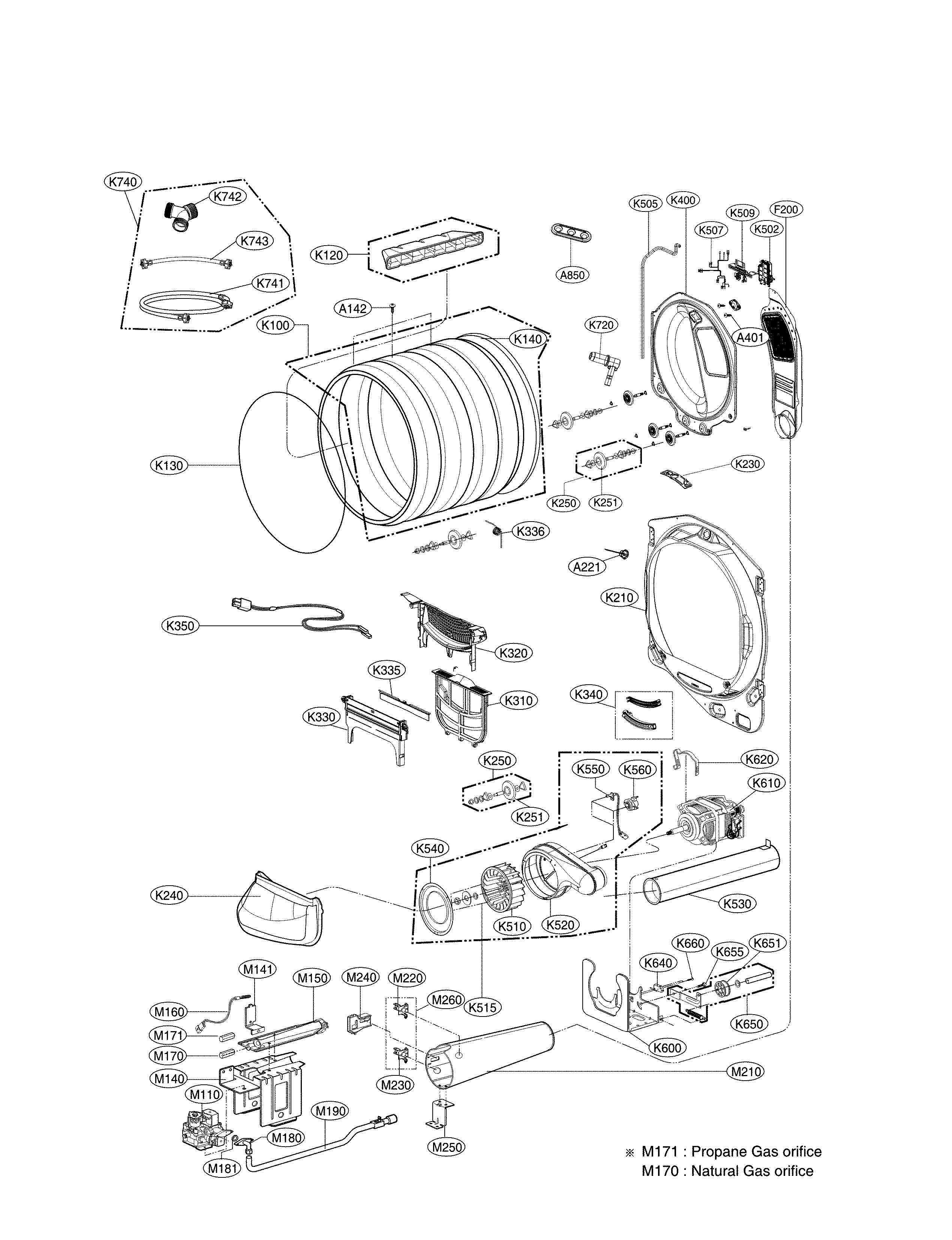 LG DLGX7601WE drum parts diagram