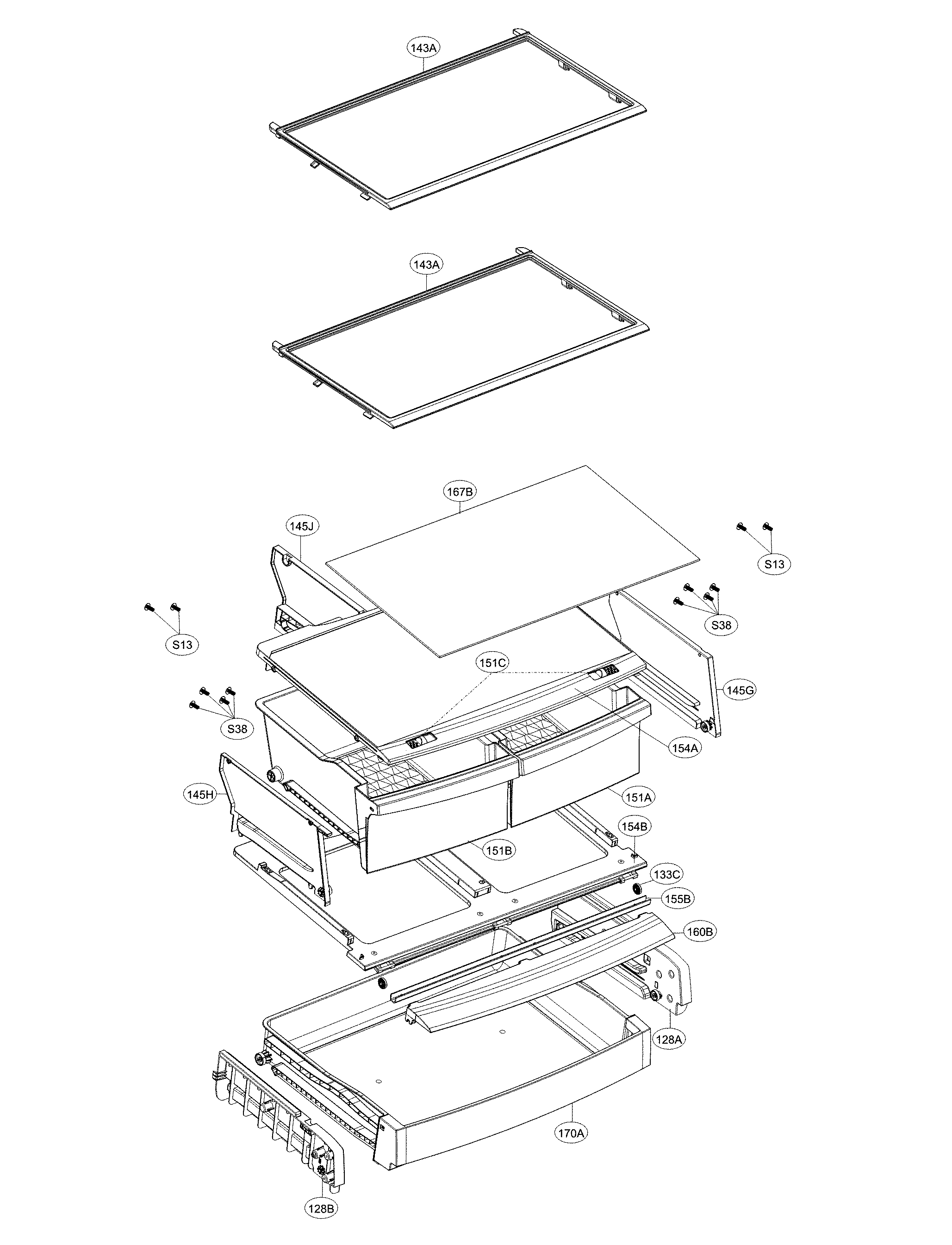 LG LBC24360ST/00 refrigerator parts diagram