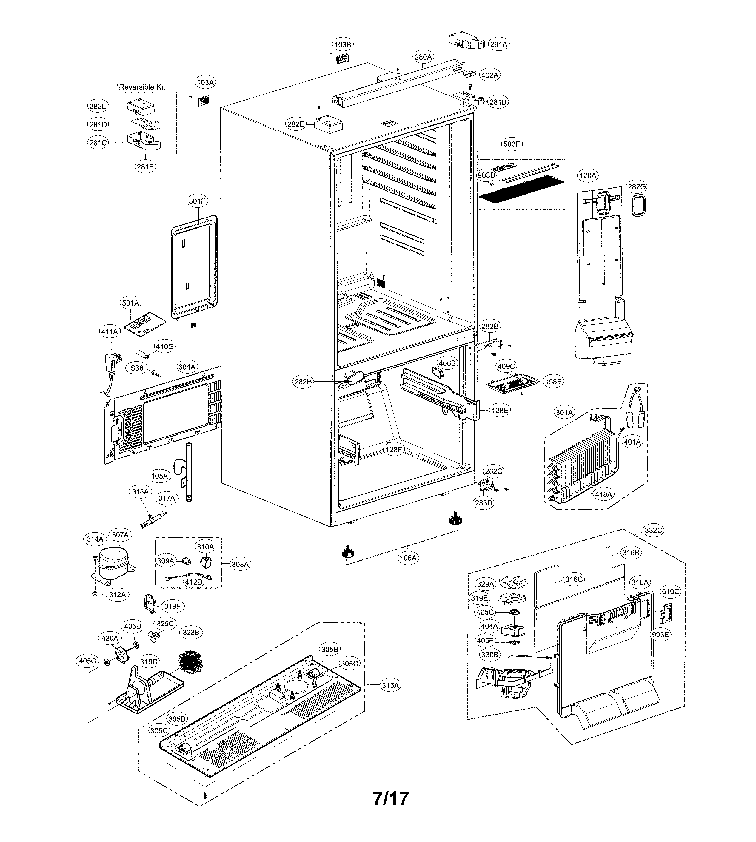 LG LBC24360ST/03 case parts diagram