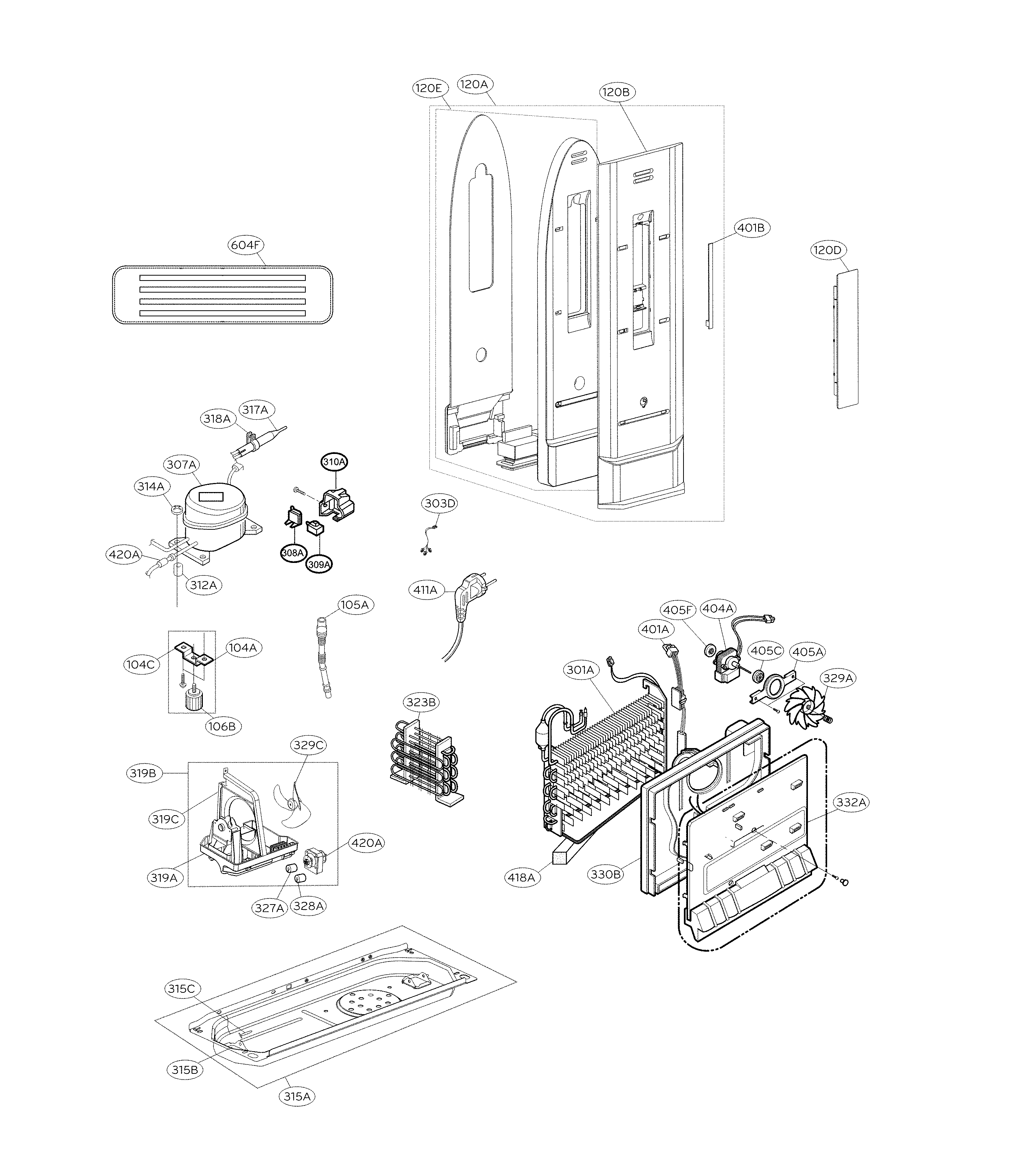 LG LBN10551PV/00 freezer parts diagram