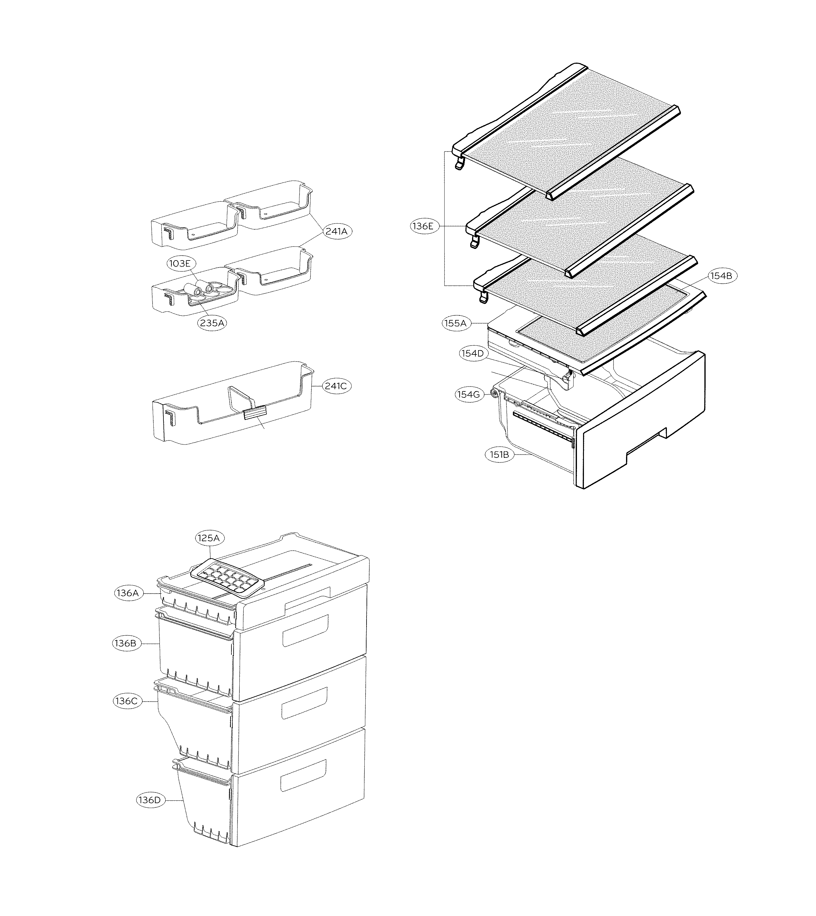 LG LBN10551PV/00 refrigerator parts diagram