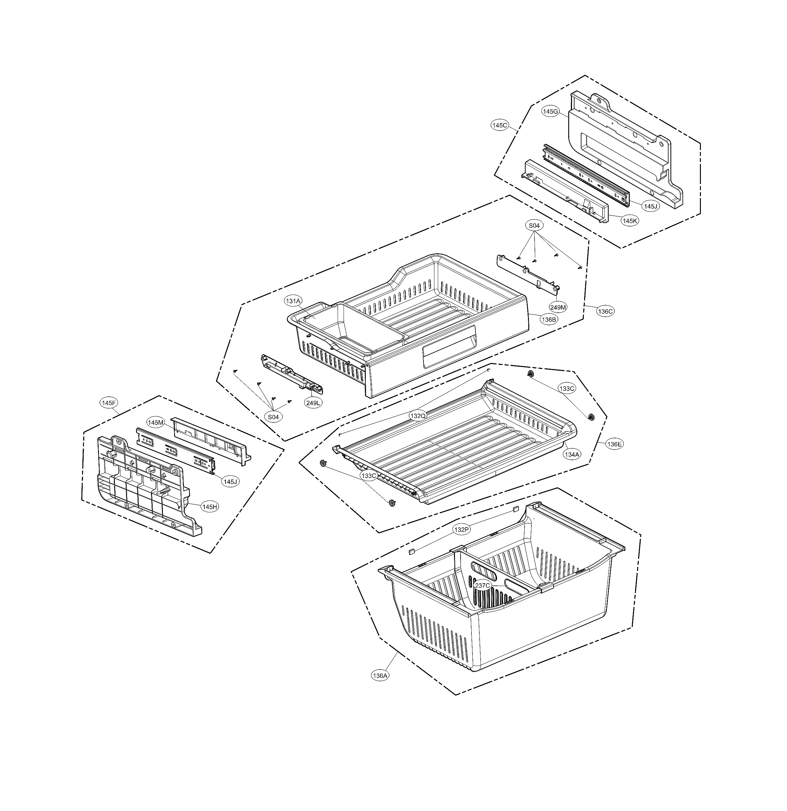LG LFXS25973D/00 freezer parts diagram