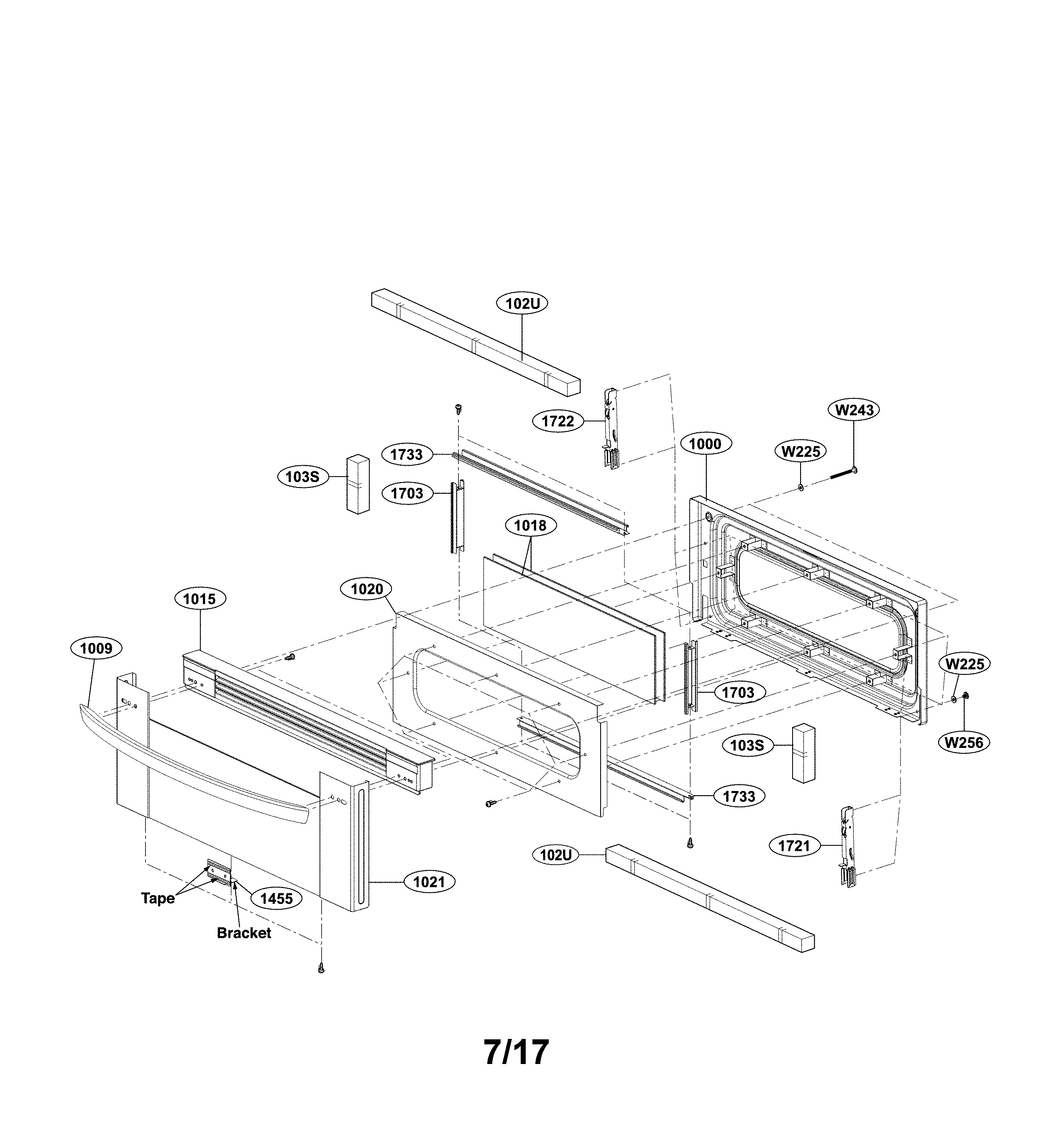 LG LDG3036BD/00 upper door parts diagram