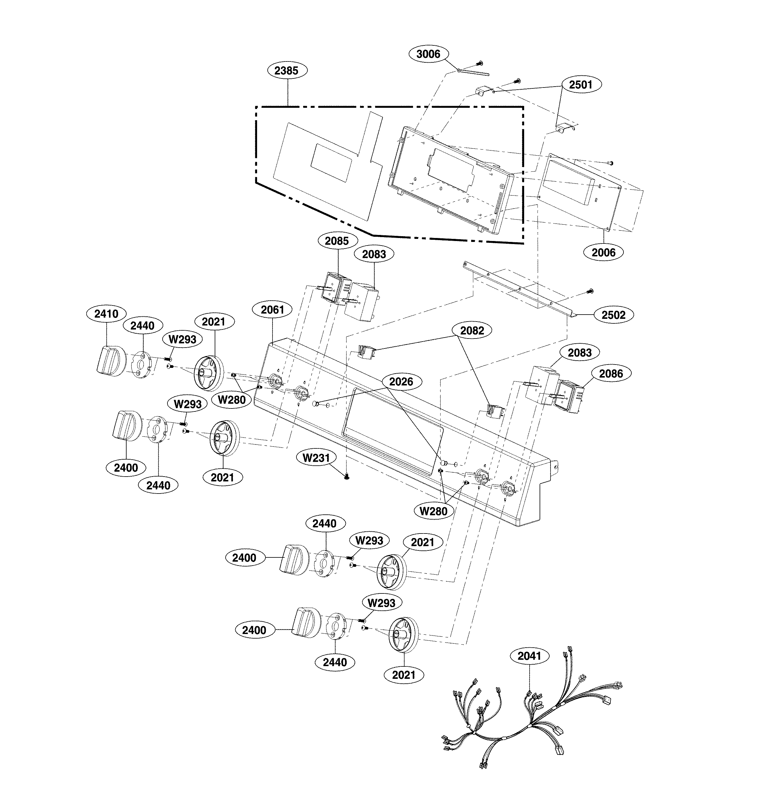 LG LSE3090ST/00 controller parts diagram