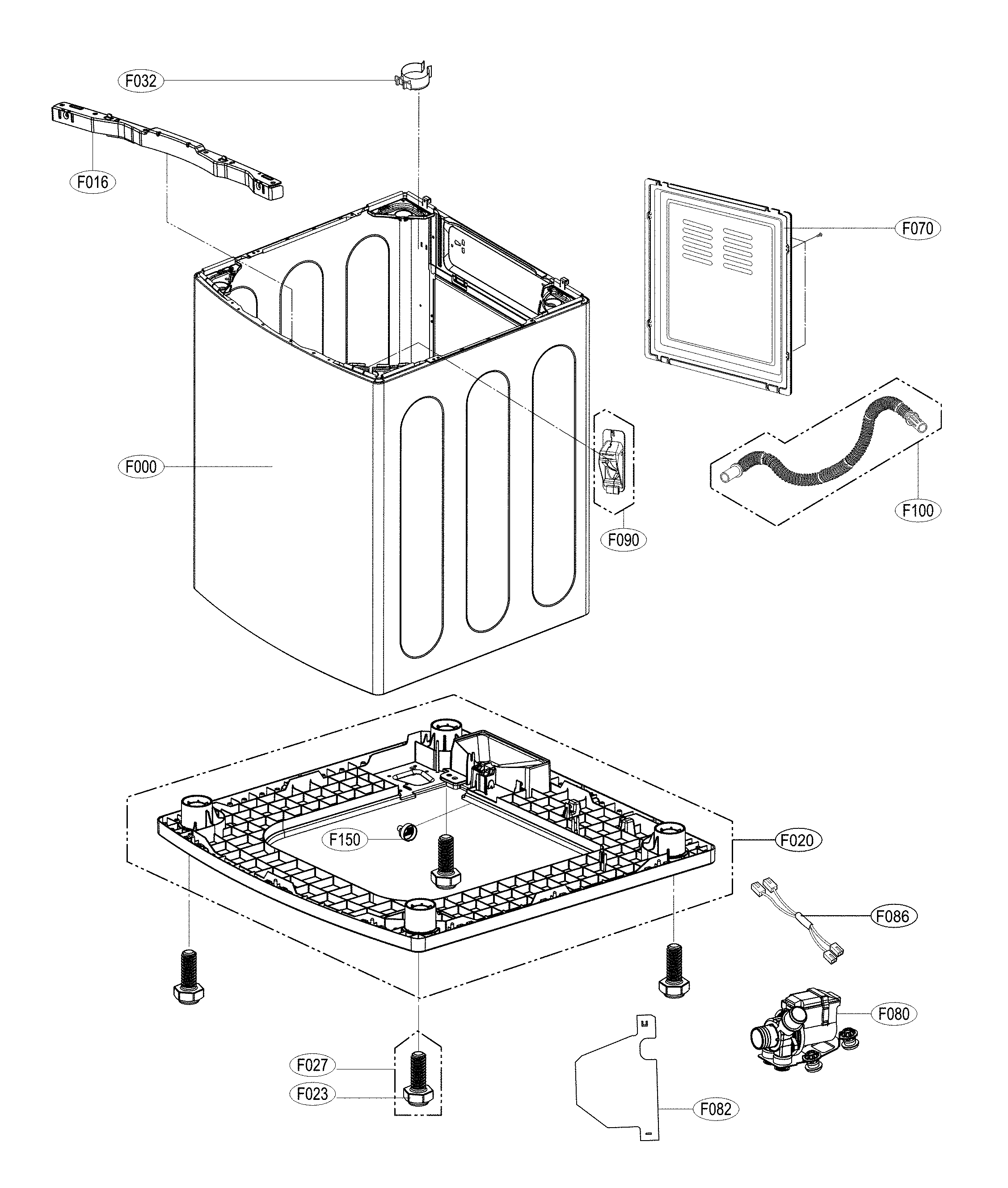 LG WT1801HVA outer case parts diagram