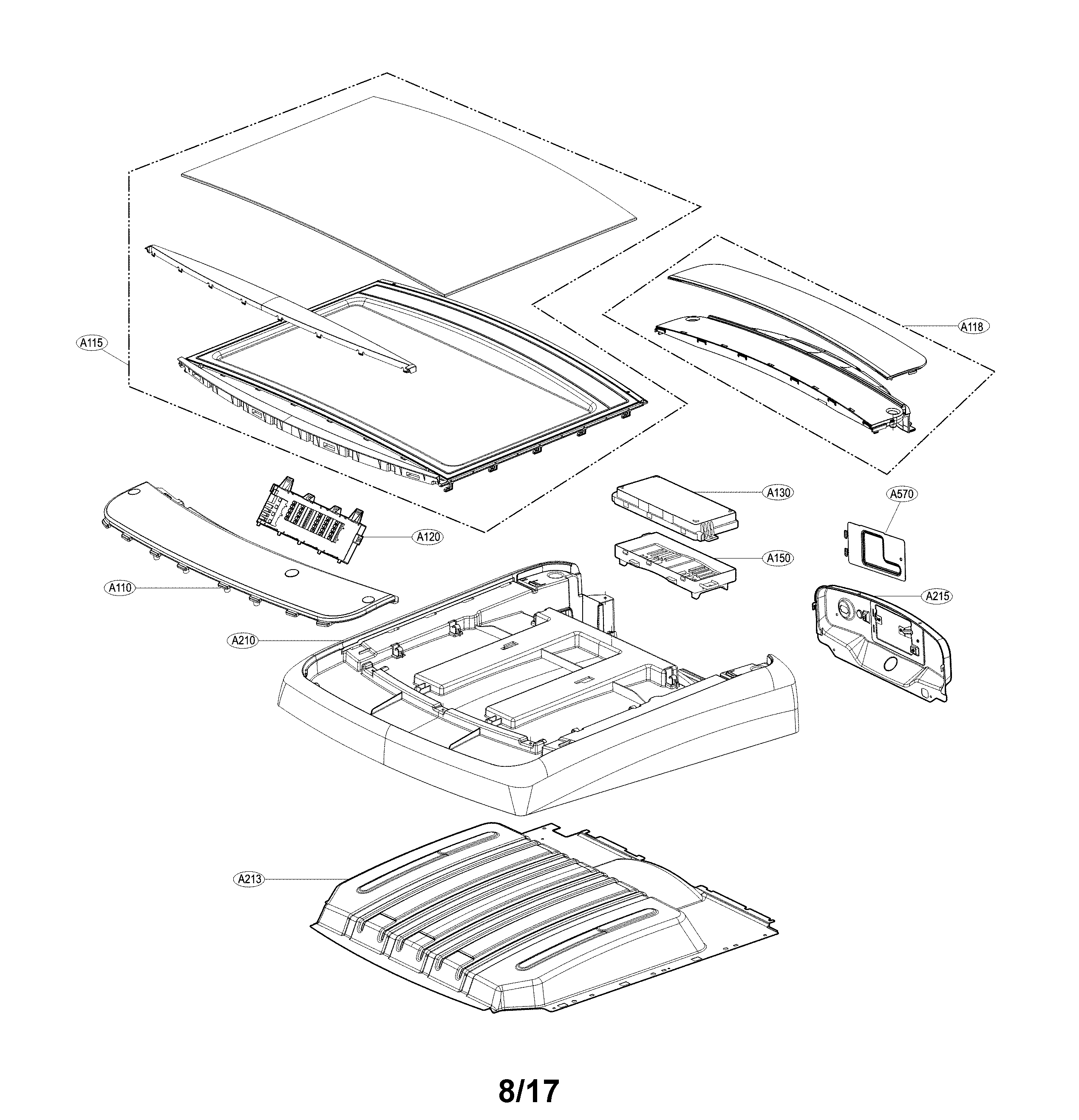 LG DLEY1901KE control panel parts diagram