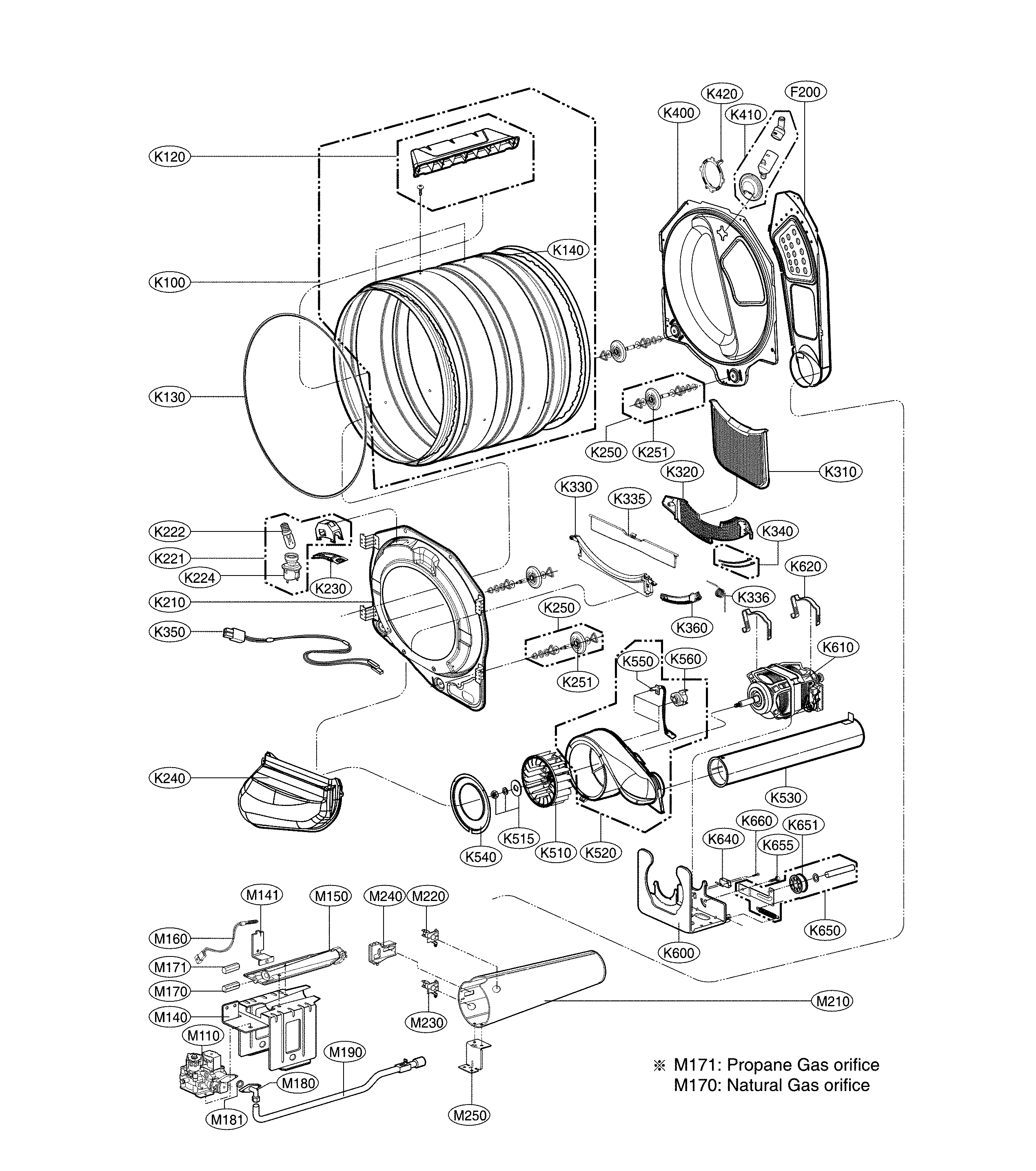 LG DLGX2651R drum parts diagram
