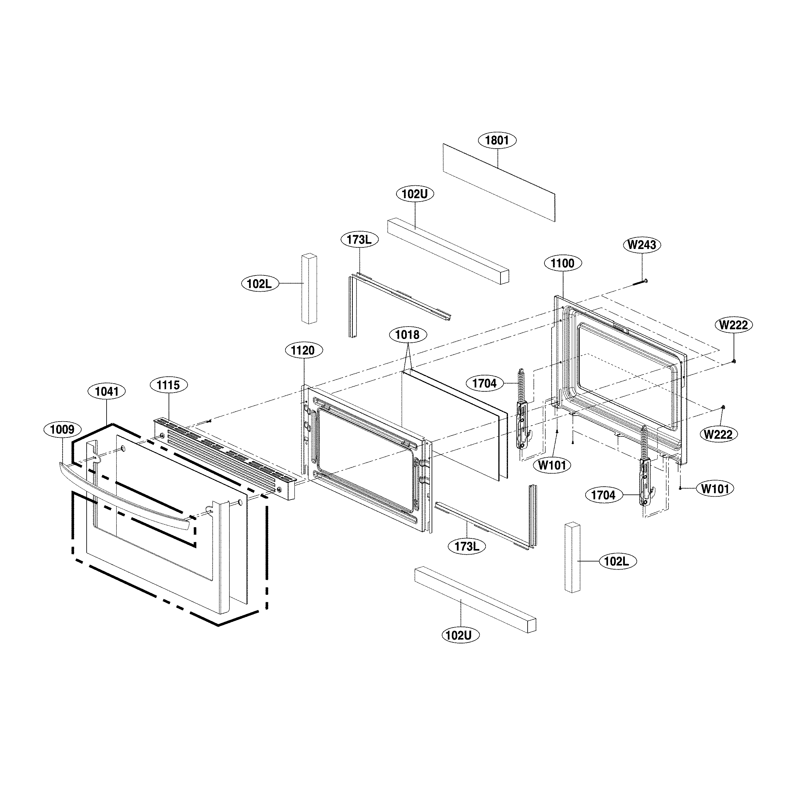 LG LDE4411ST/00 lower door parts diagram
