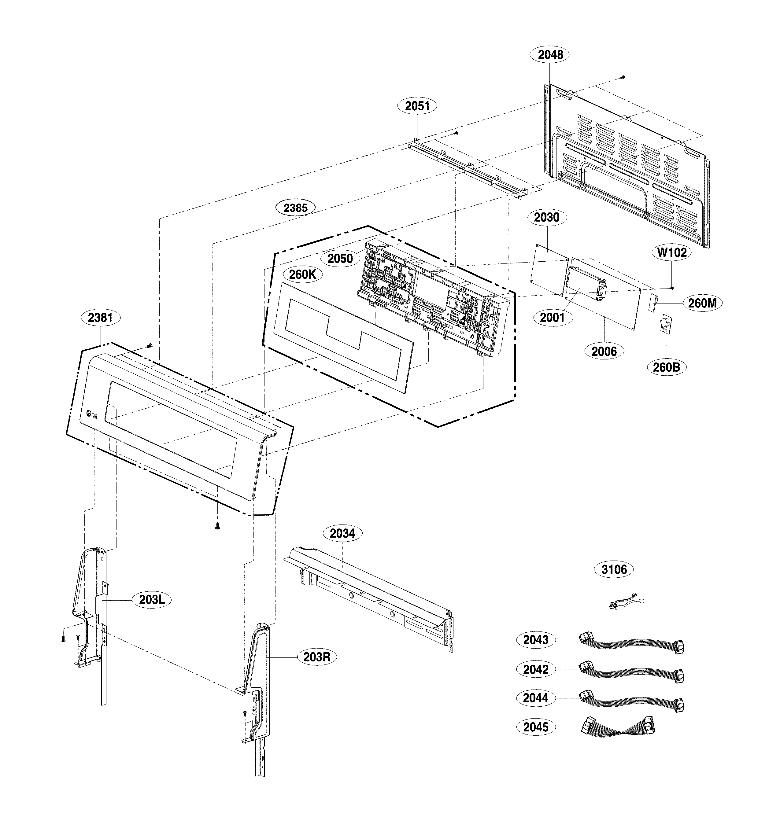 LG LDE4411ST/00 contorller parts diagram