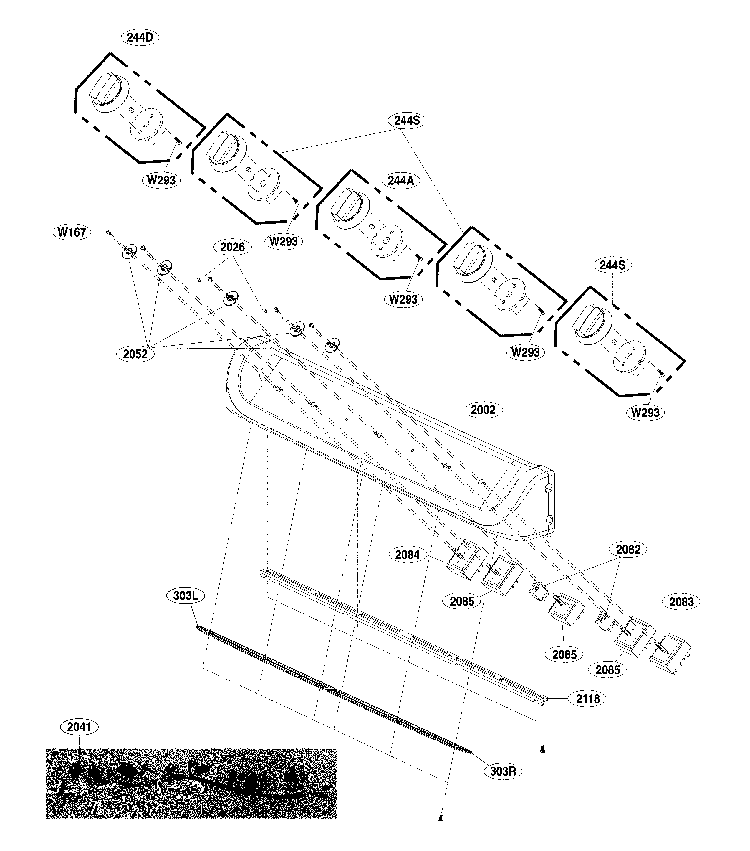 LG LDE4411ST/00 cooktop control parts diagram