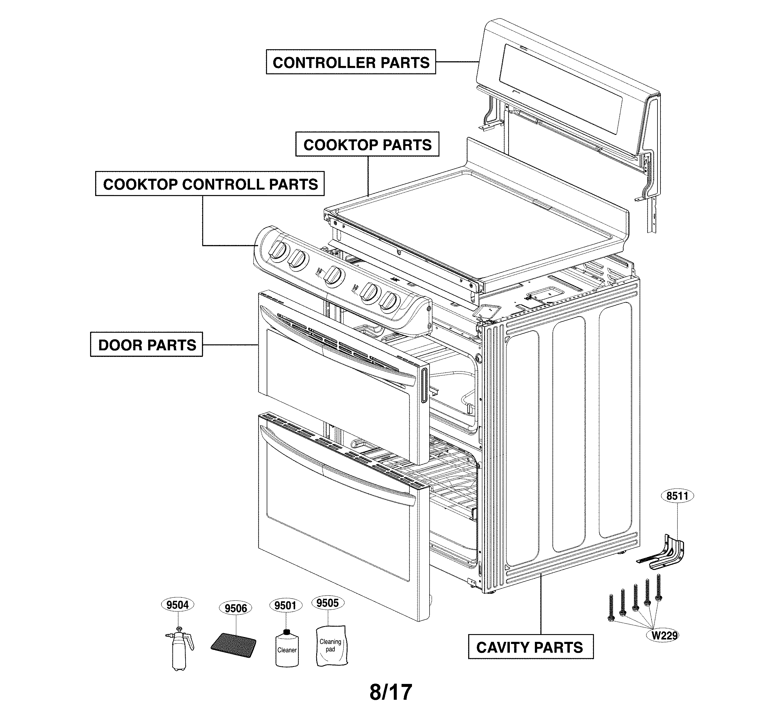 LG LDE4413BD/00 accessory parts diagram