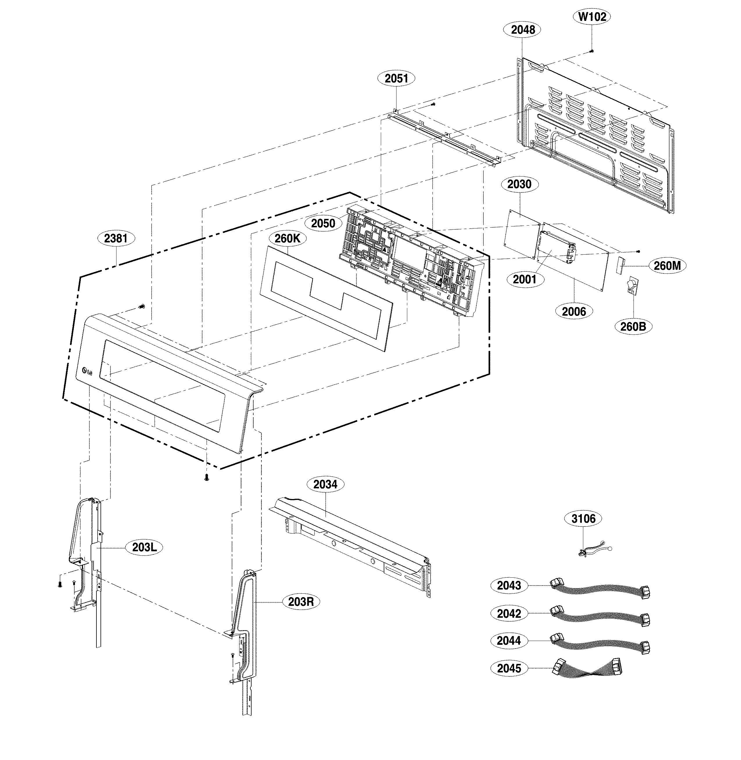 LG LDE4413BD/00 contorller parts diagram