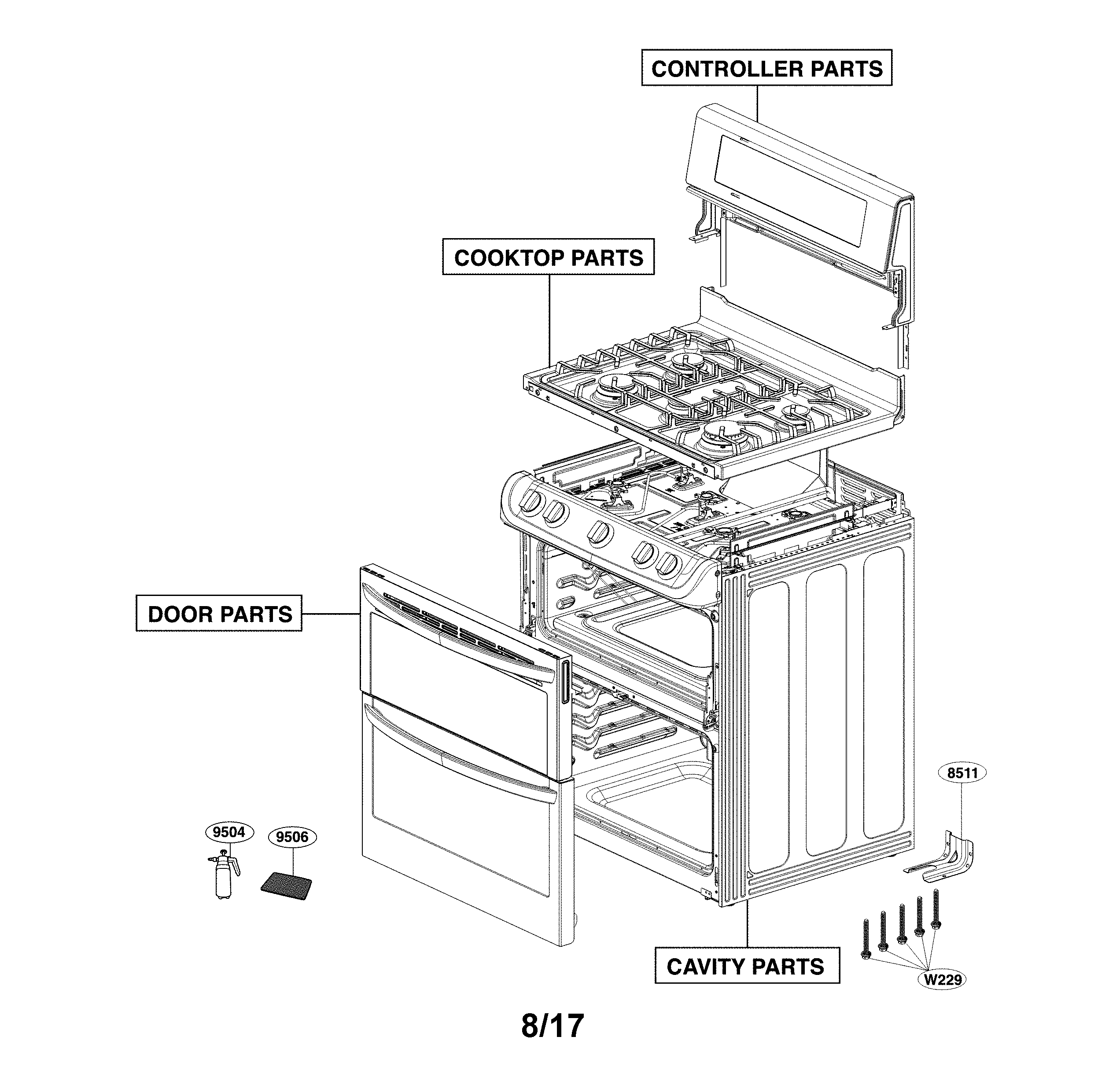 LG LDG4311ST/00 accessory parts diagram