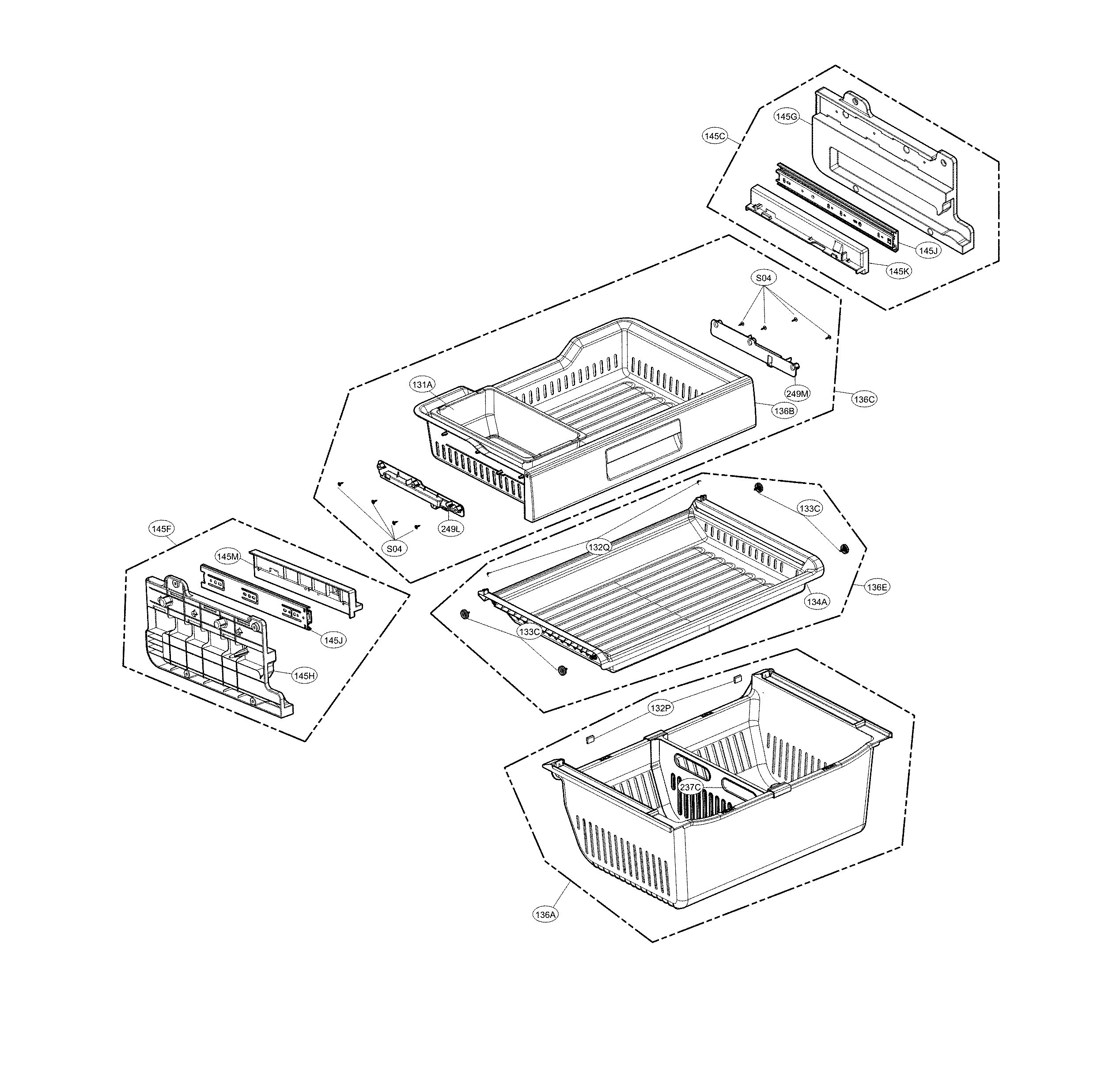 LG LFXS30796D/00 freezer parts diagram