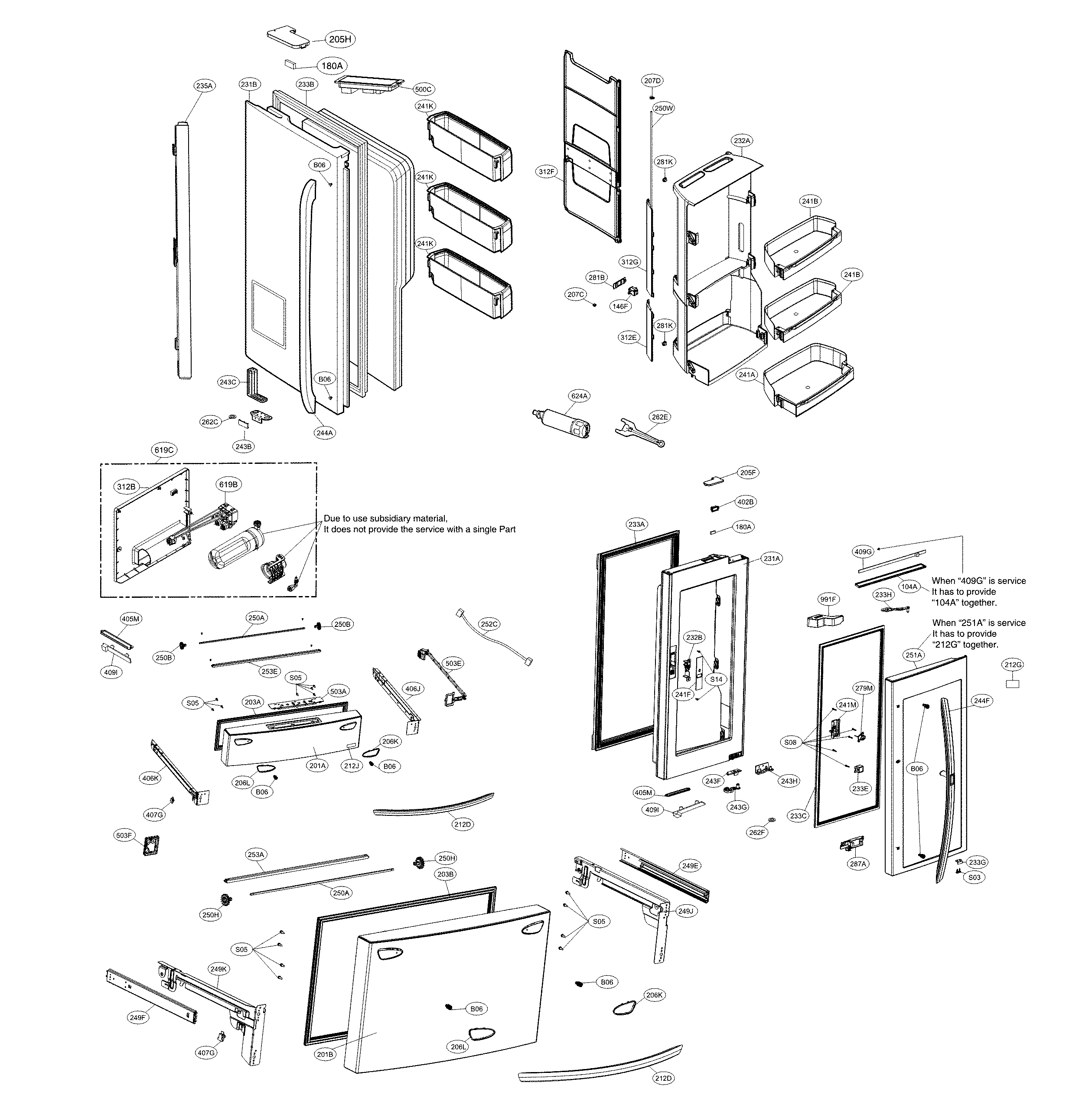 LG LMXC23796D/00 door parts diagram