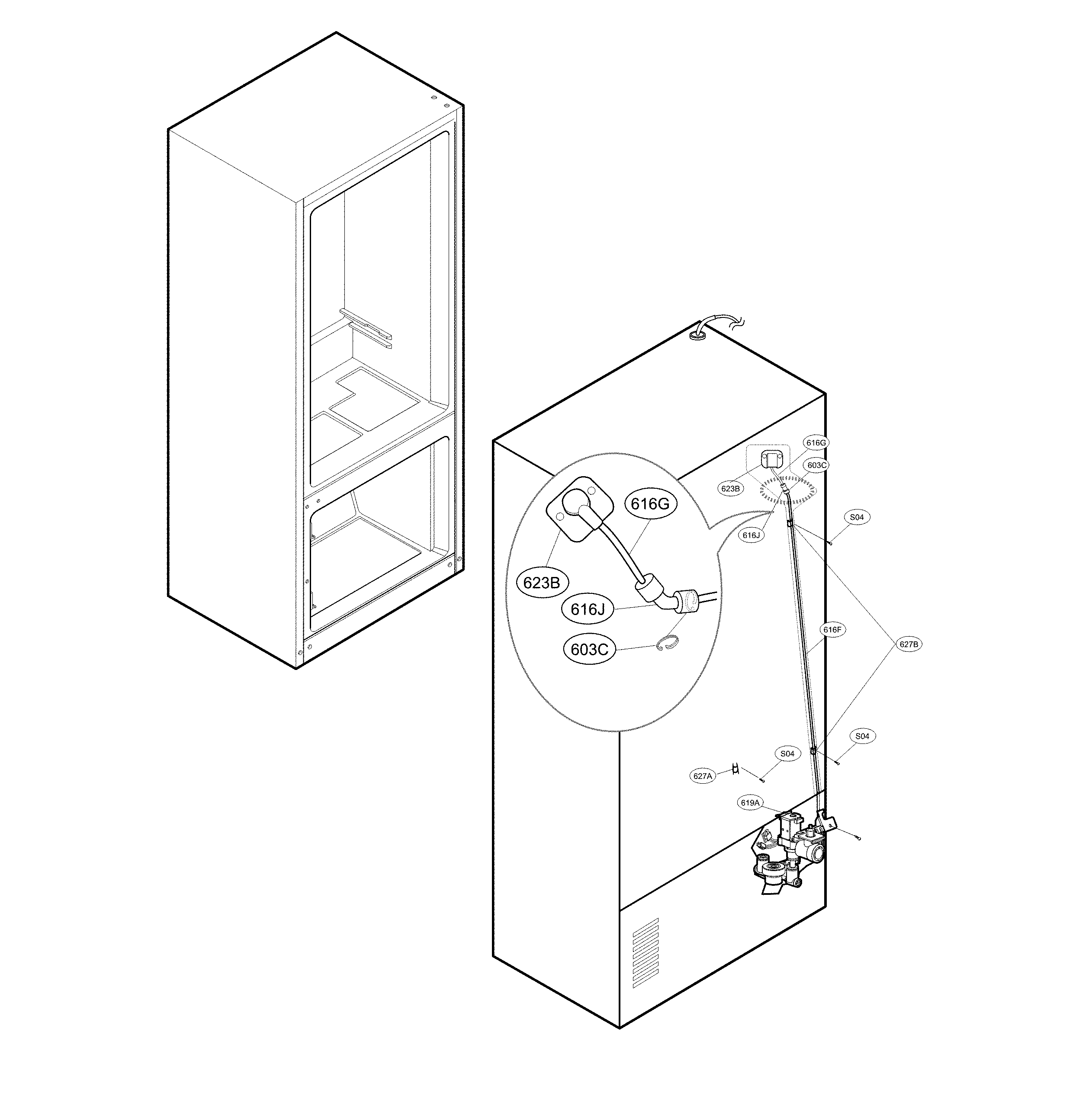 LG LMXC23796D/00 valve parts diagram
