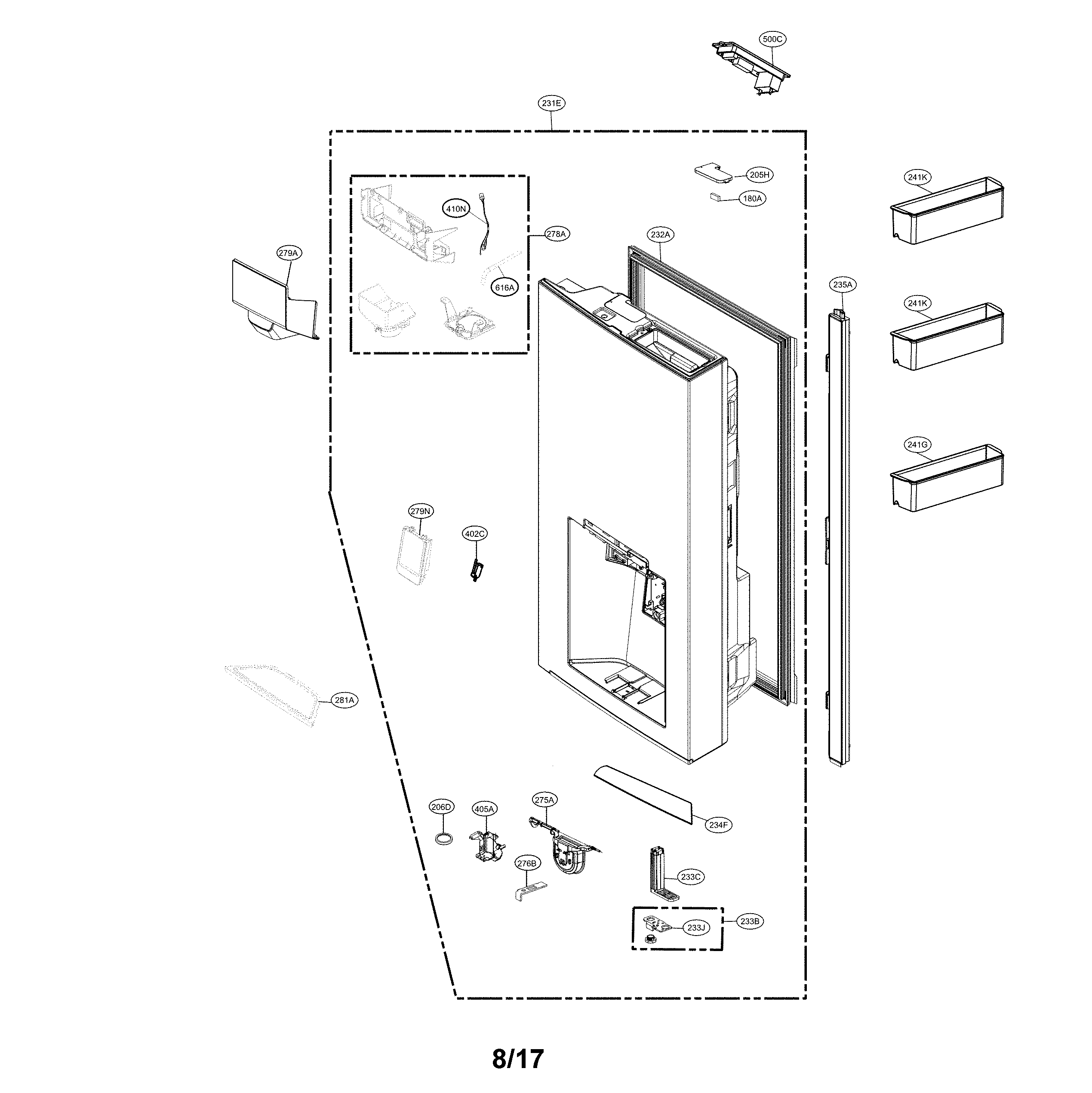 LG LNXC23726S/00 r room door parts diagram