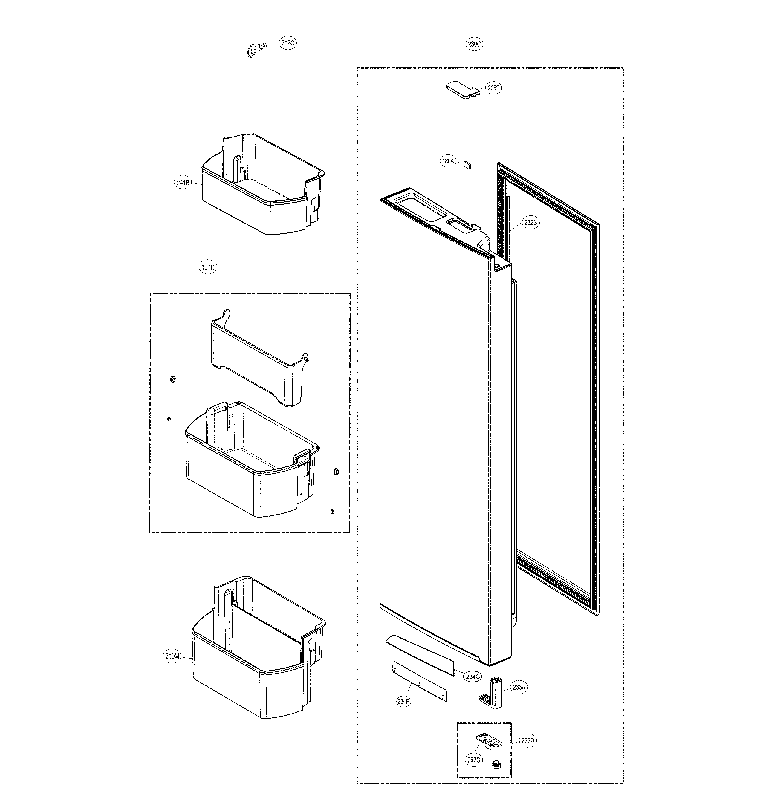 LG LNXC23726S/00 r room door parts diagram