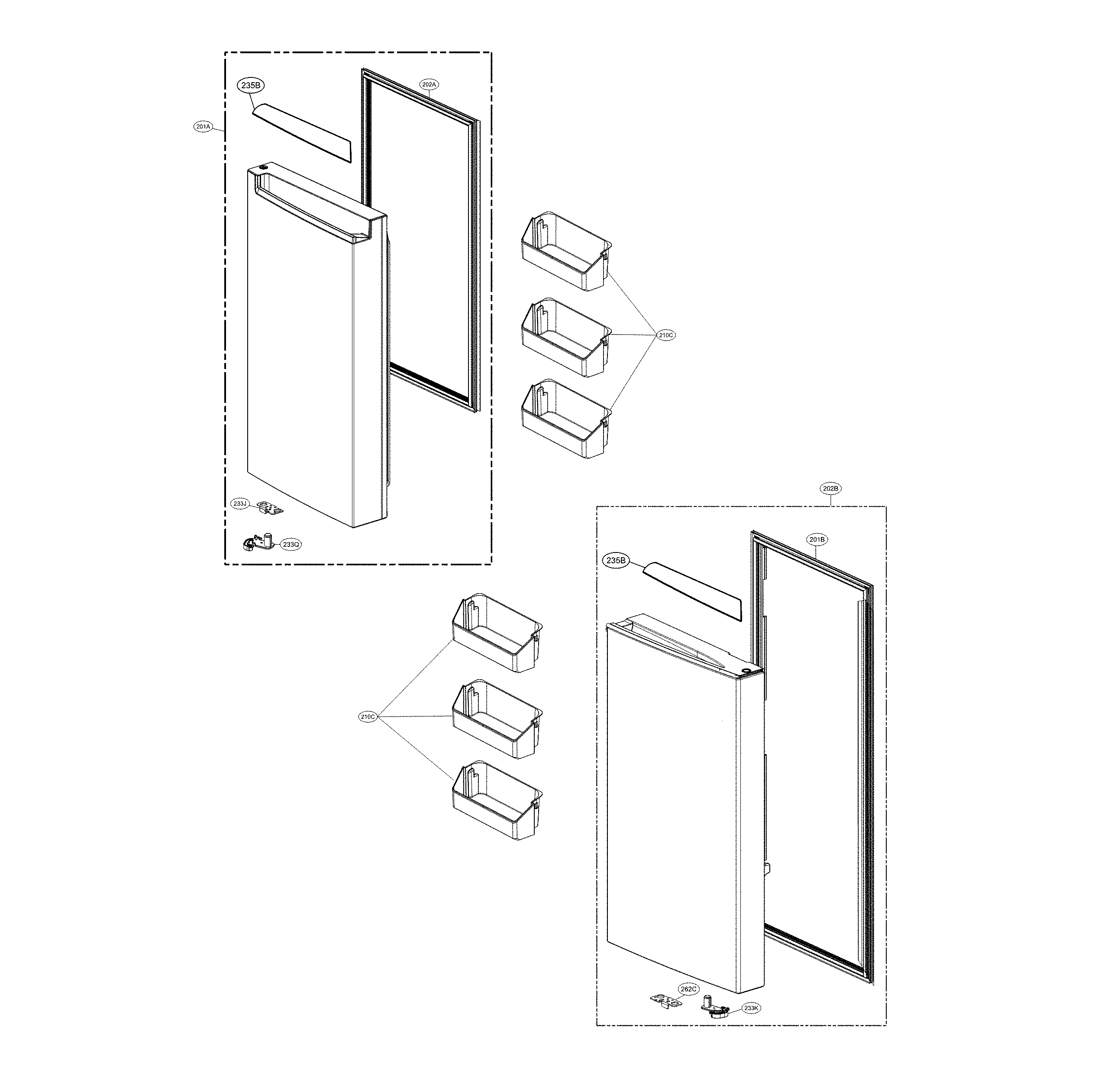 LG LNXC23726S/00 f room door parts diagram
