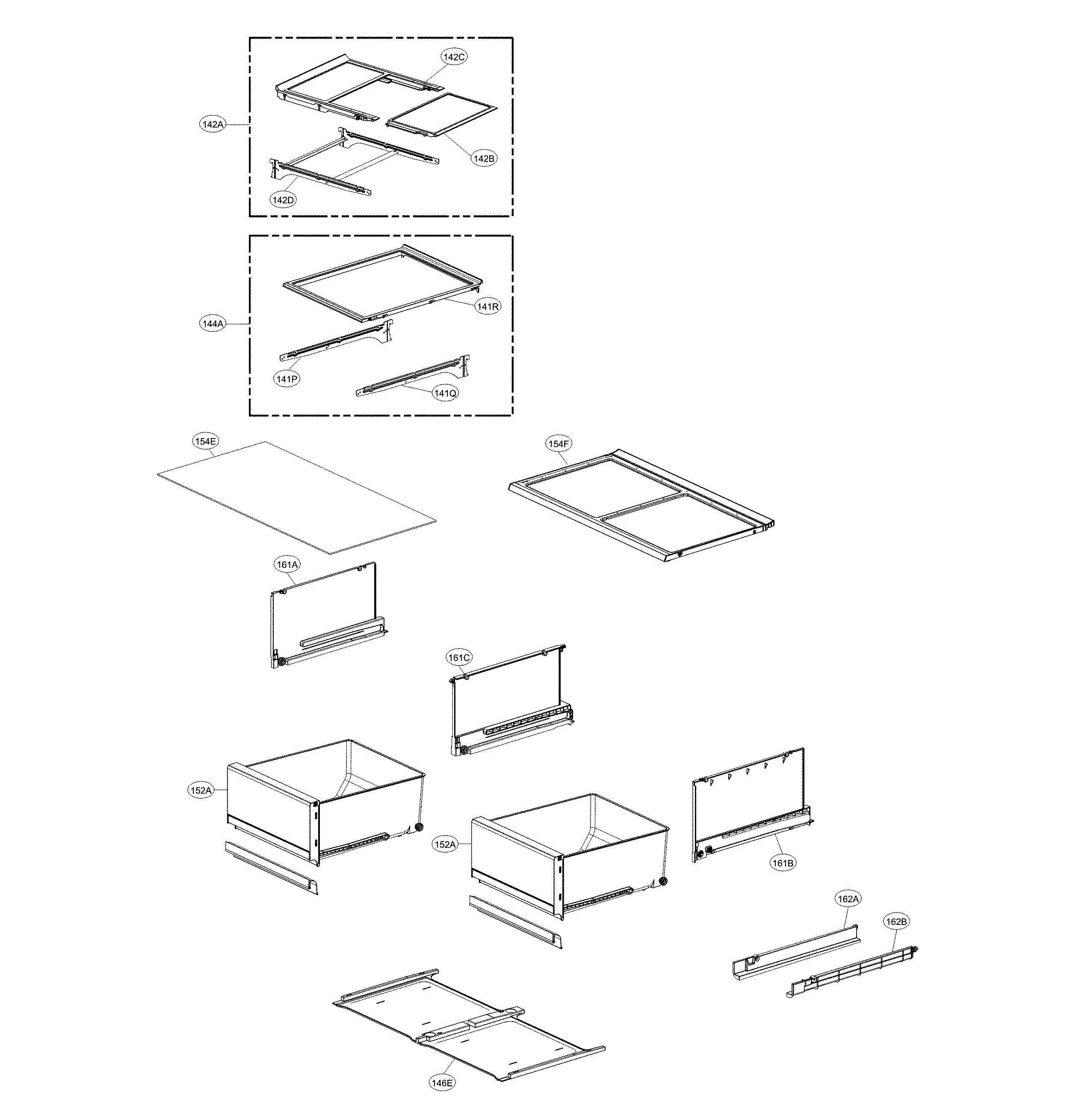 LG LNXC23726S/00 drawer parts diagram