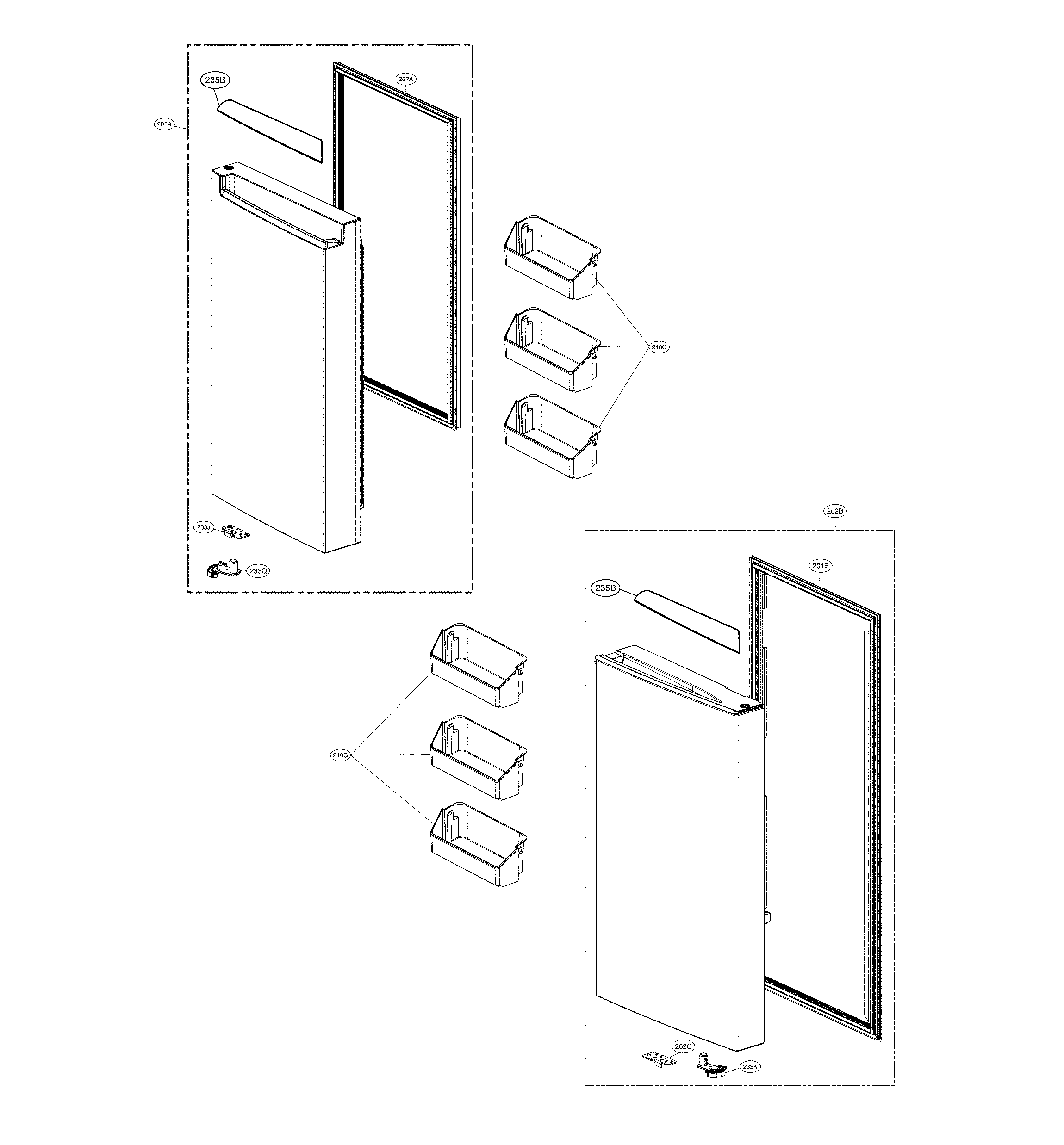 LG LNXS30866D/00 f room door parts diagram