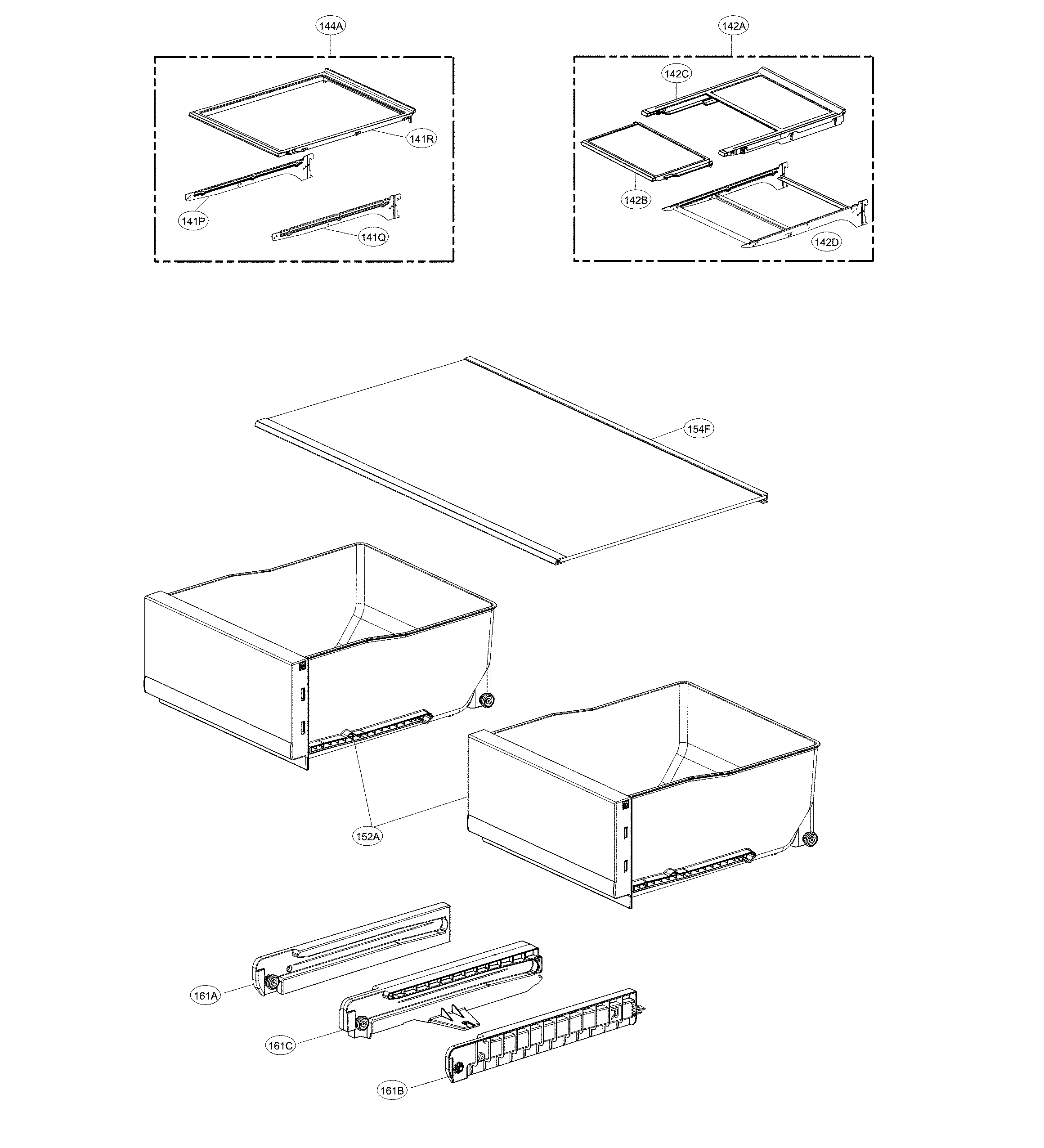 LG LNXS30866D/00 drawer parts diagram