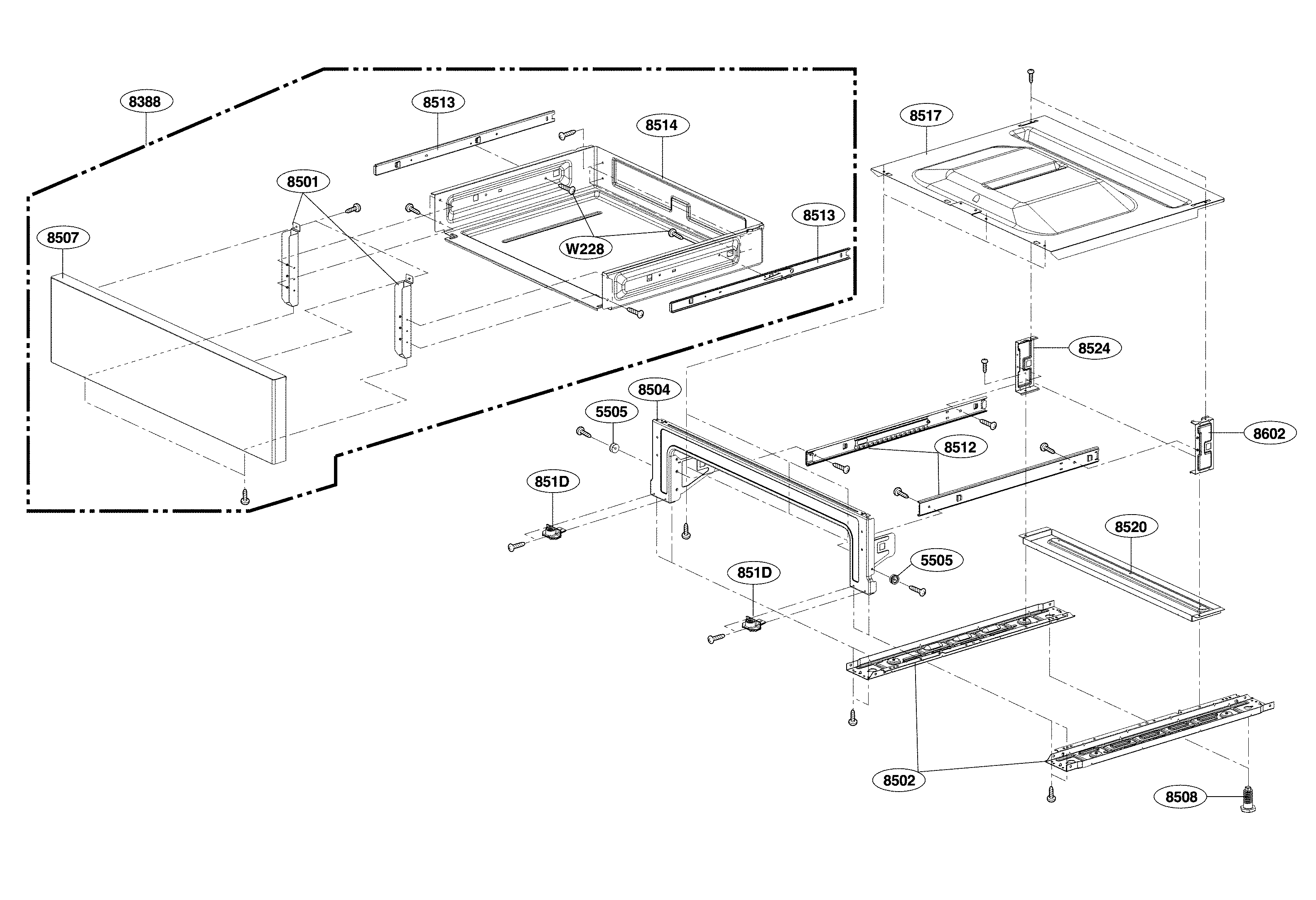 LG LRE3193BD/00 drawer parts diagram