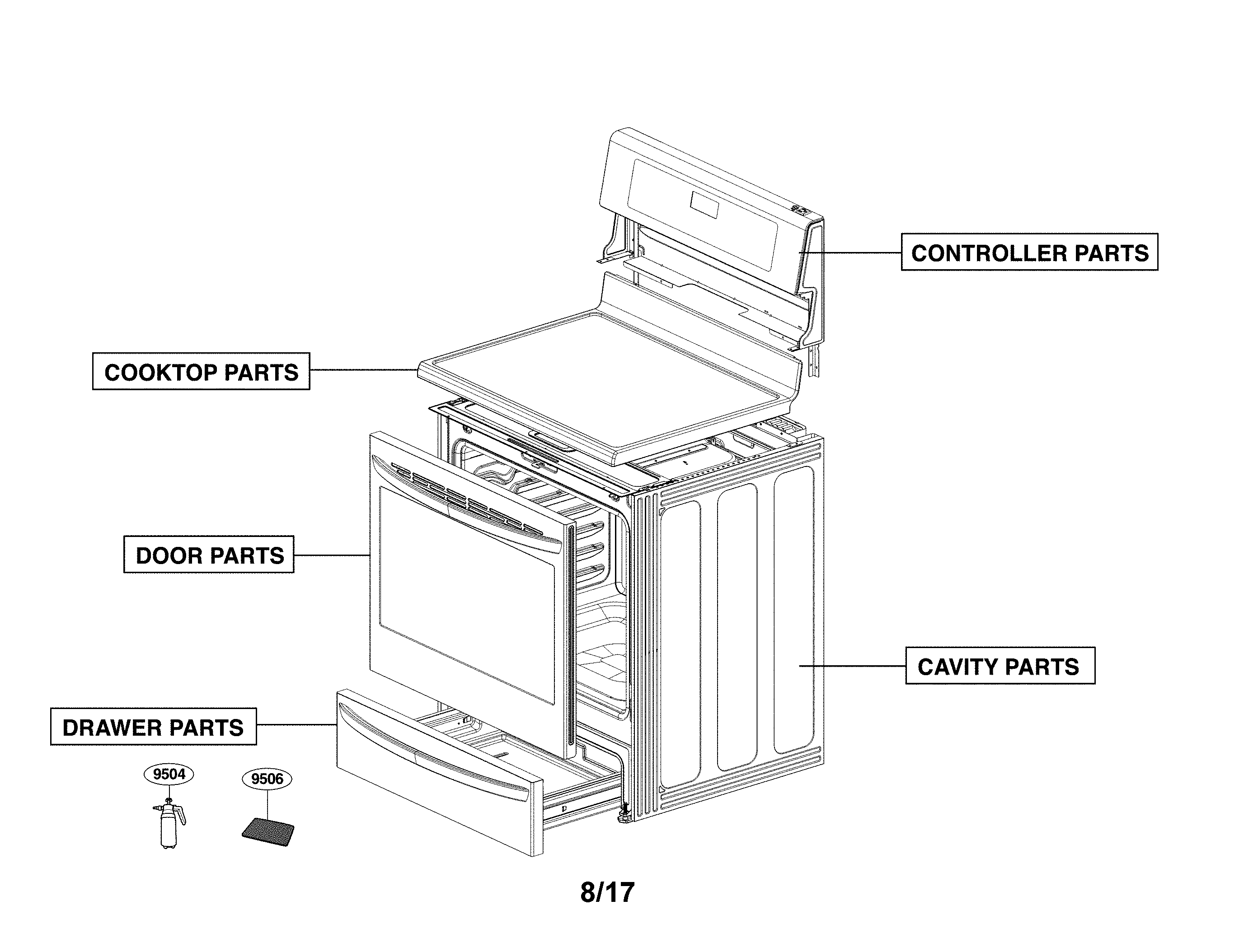 LG LRE3193SW/00 accessory parts diagram