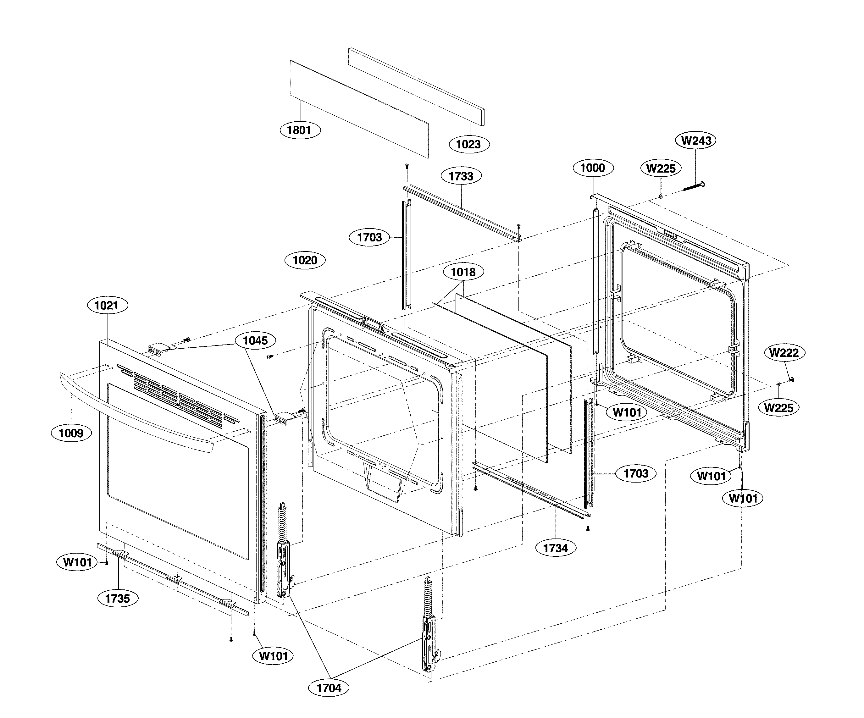 LG LRE3193SW/00 door parts diagram