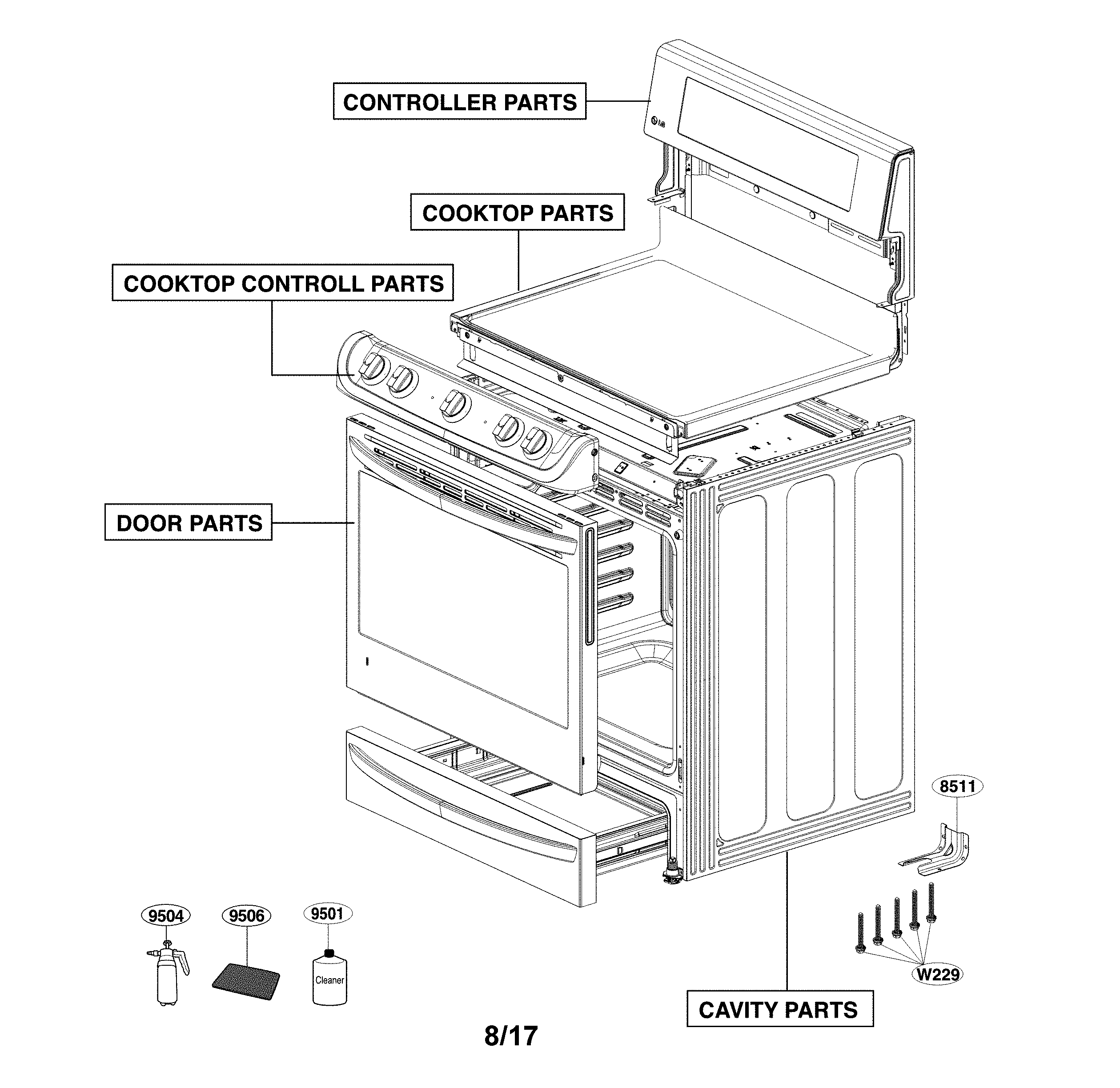 LG LRE4215BD/00 accessory parts diagram