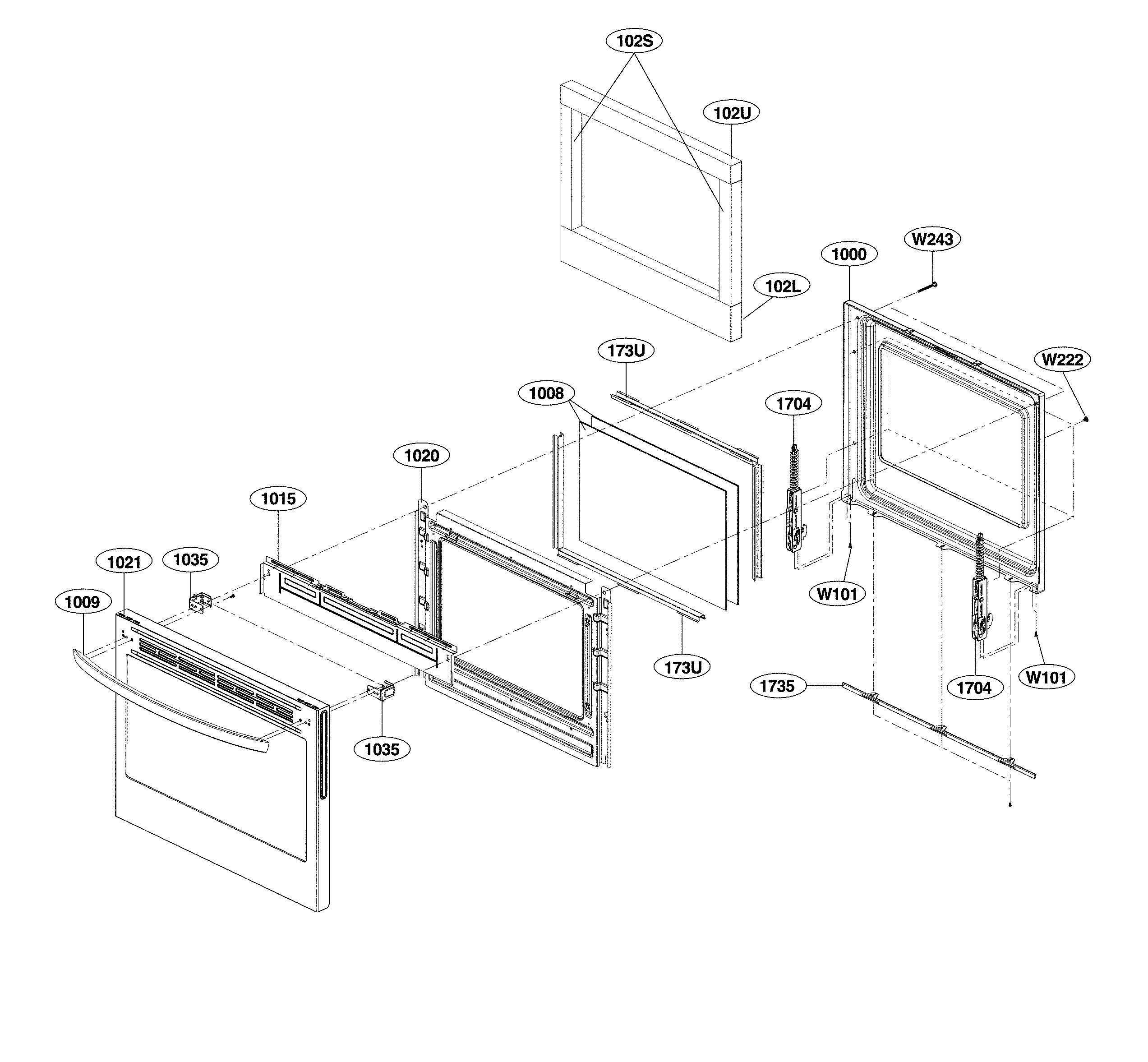 LG LRE4215BD/00 door parts diagram
