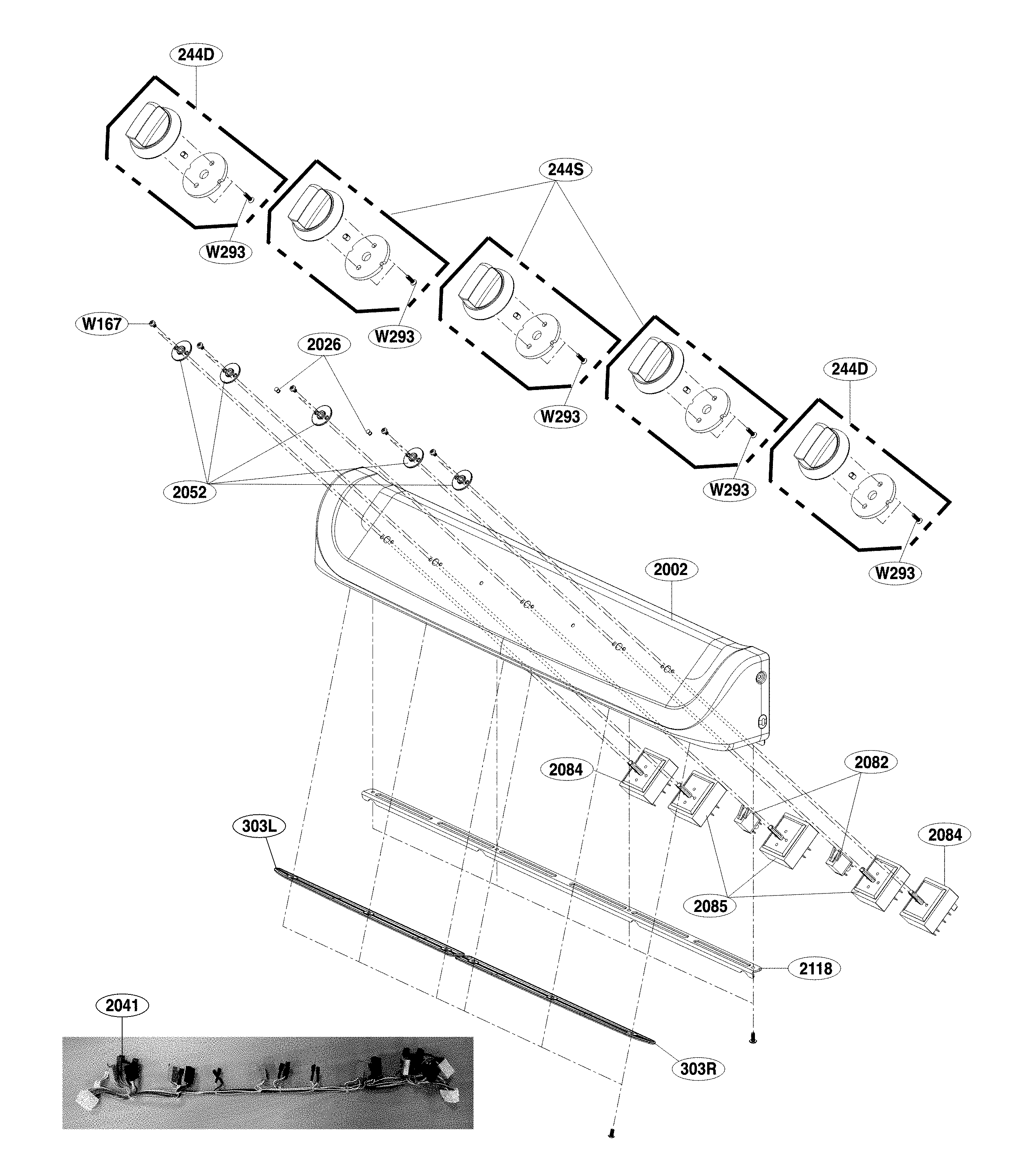 LG LRE4215BD/00 cooktop control parts diagram