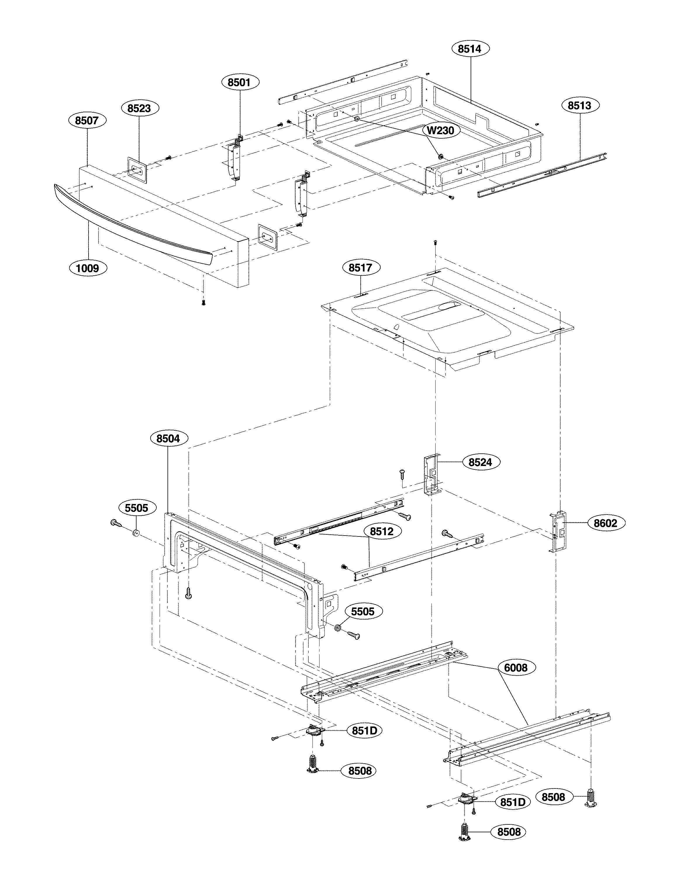 LG LRE4215BD/00 drawer parts diagram