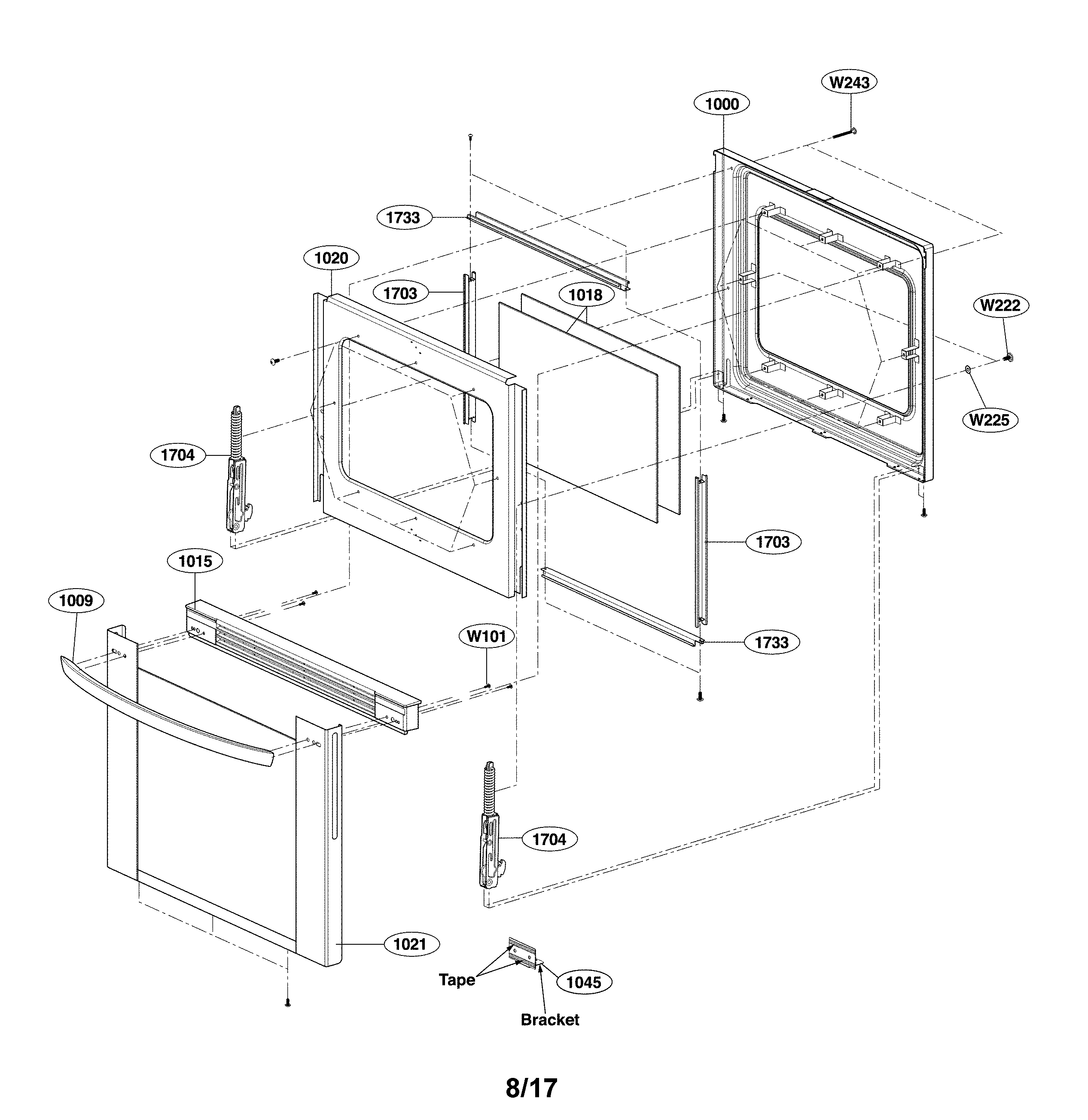 LG LRG3061ST/00 door parts diagram