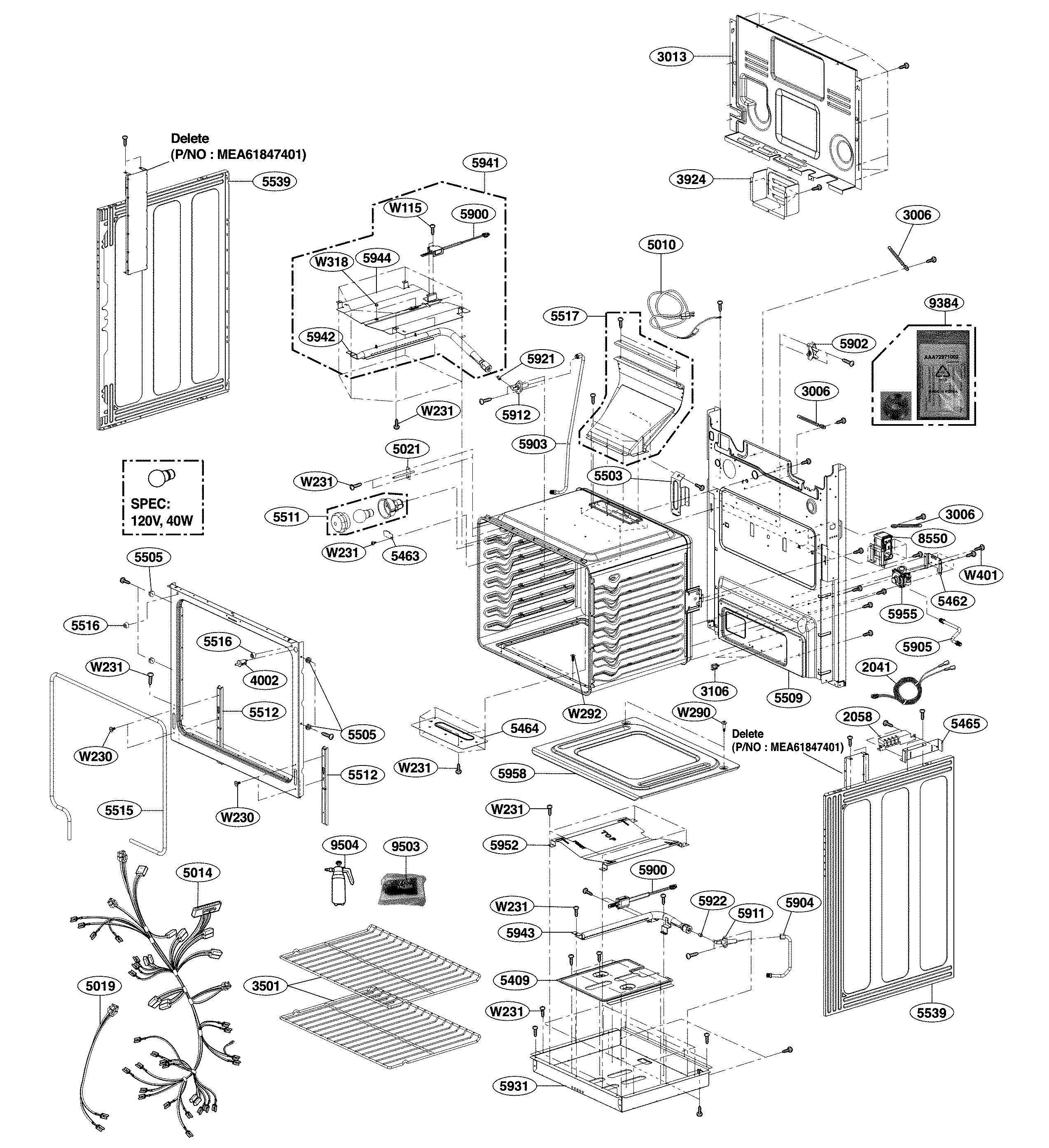LG LRG3061ST/00 cavity parts diagram