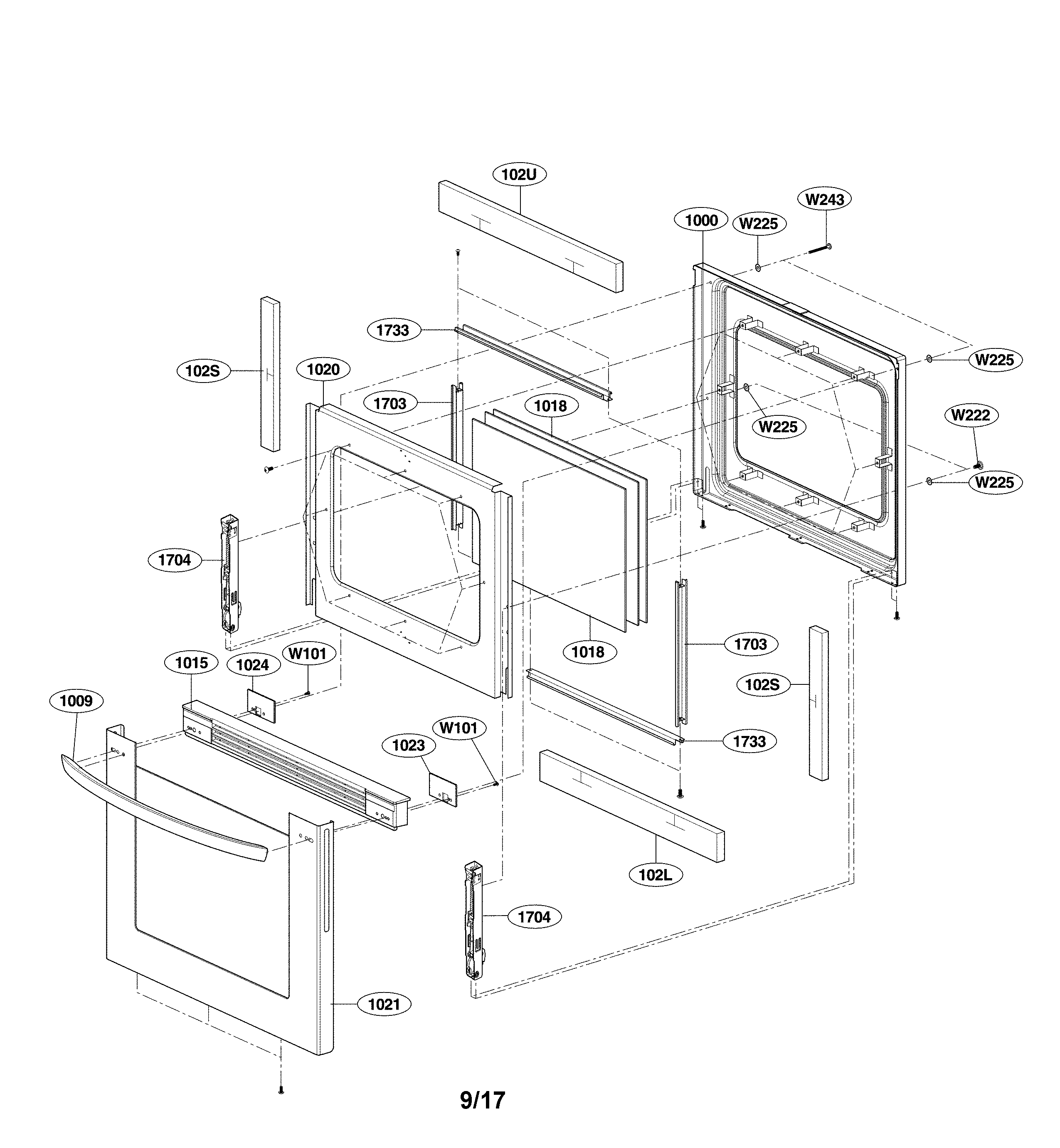 LG LRG3081ST/00 door parts diagram