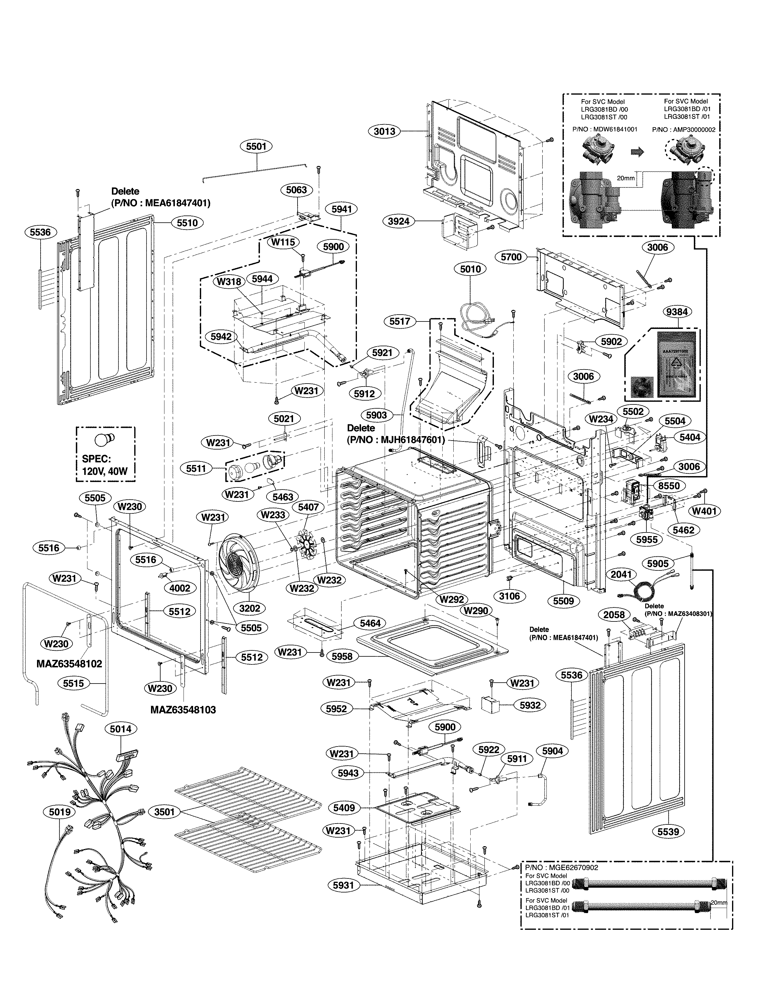 LG LRG3081ST/00 cavity parts diagram