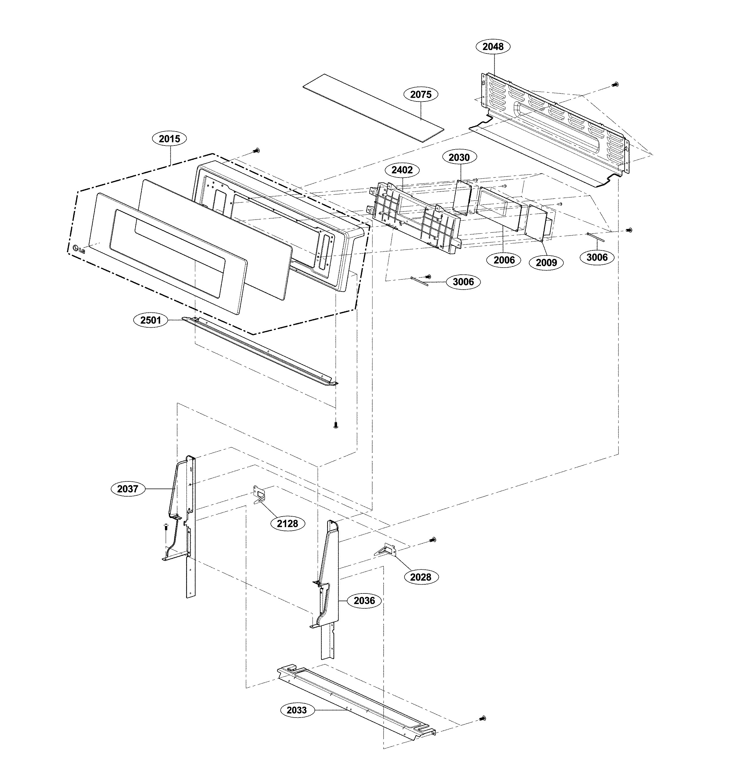 LG LRG3083ST/00 controller parts diagram