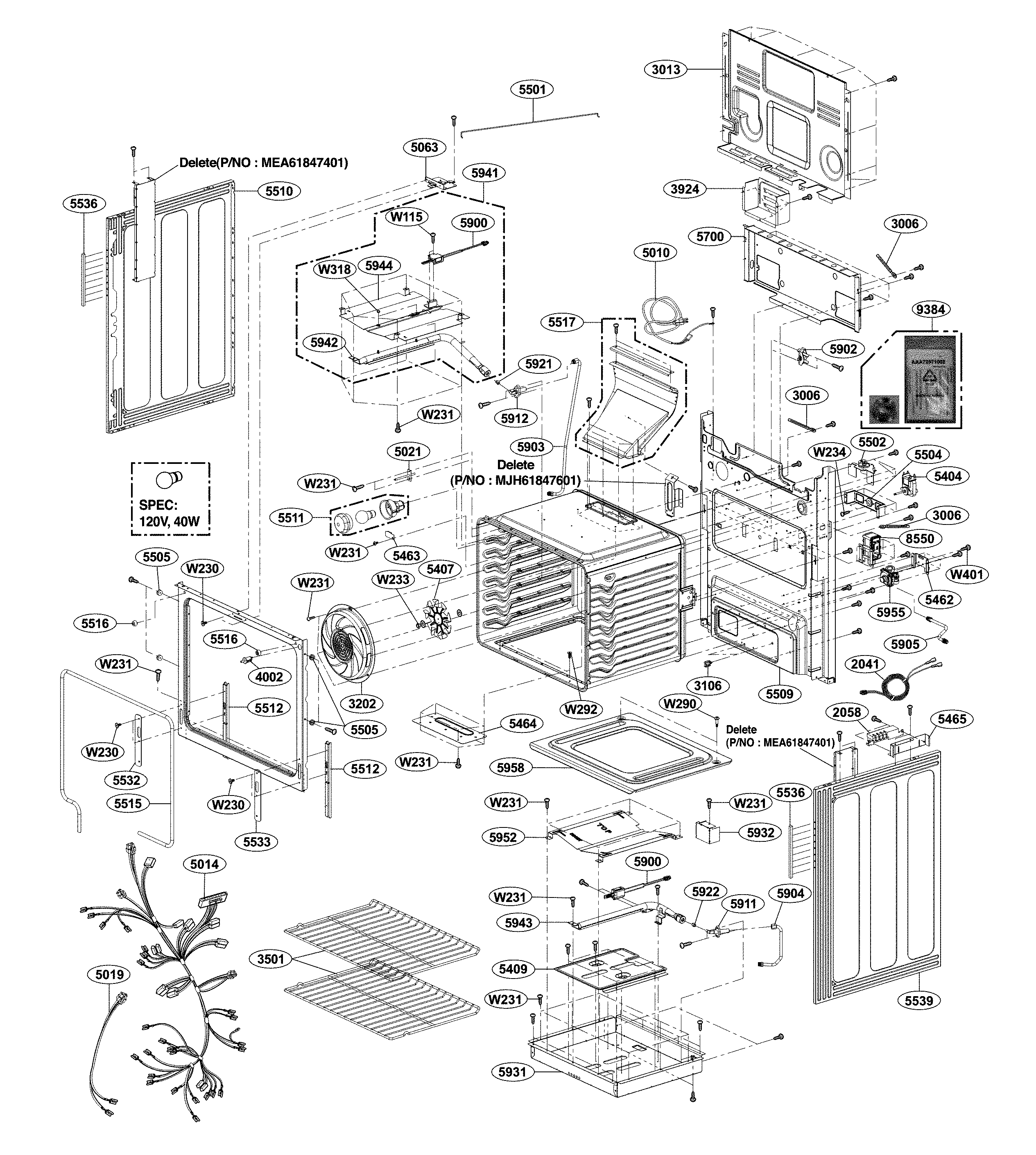 LG LRG3083ST/00 cavity parts diagram